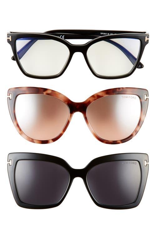 Womens 53MM Square Blue Filter Eyeglasses Product Image