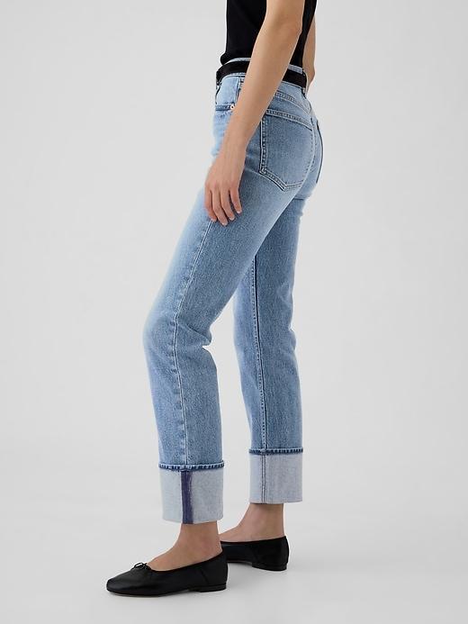 High Rise Cuffed '90s Straight Jeans Product Image
