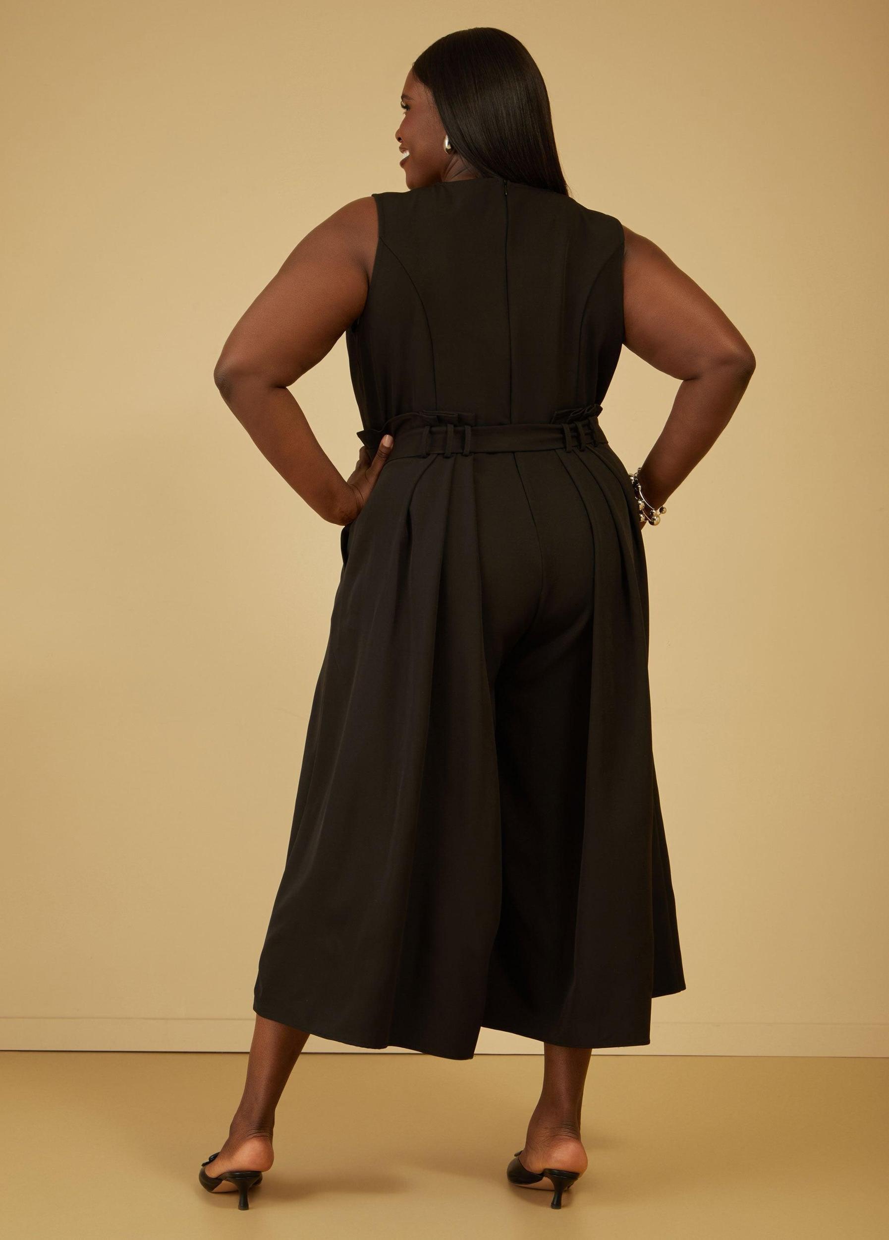 Plus Size Cropped Wide Leg Jumpsuit Ashley Stewart Product Image