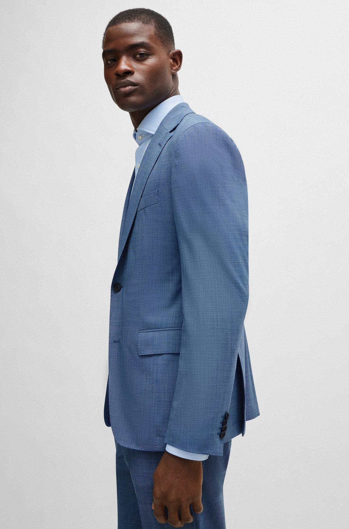 Slim-fit suit in micro-patterned performance-stretch cloth Product Image