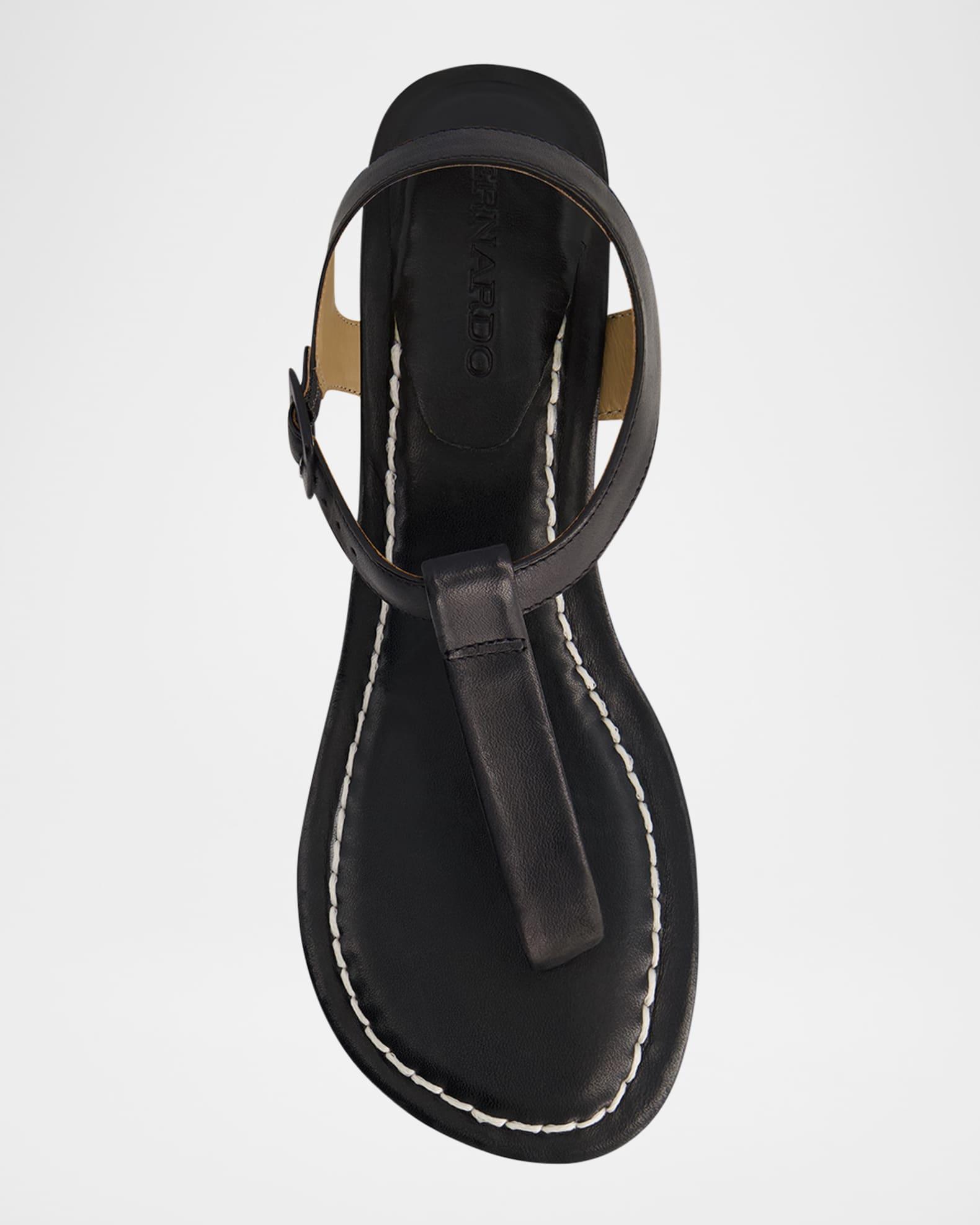 Goya Leather T-Strap Low Sandals Product Image