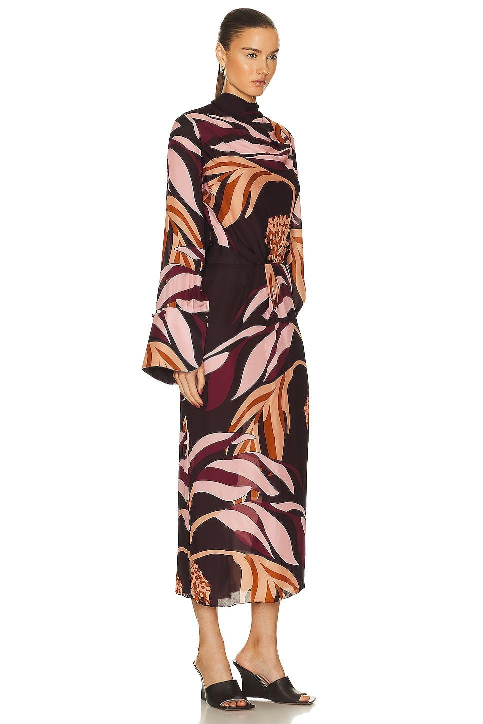 Johanna Ortiz New Symbols Ankle Dress in Wine Product Image