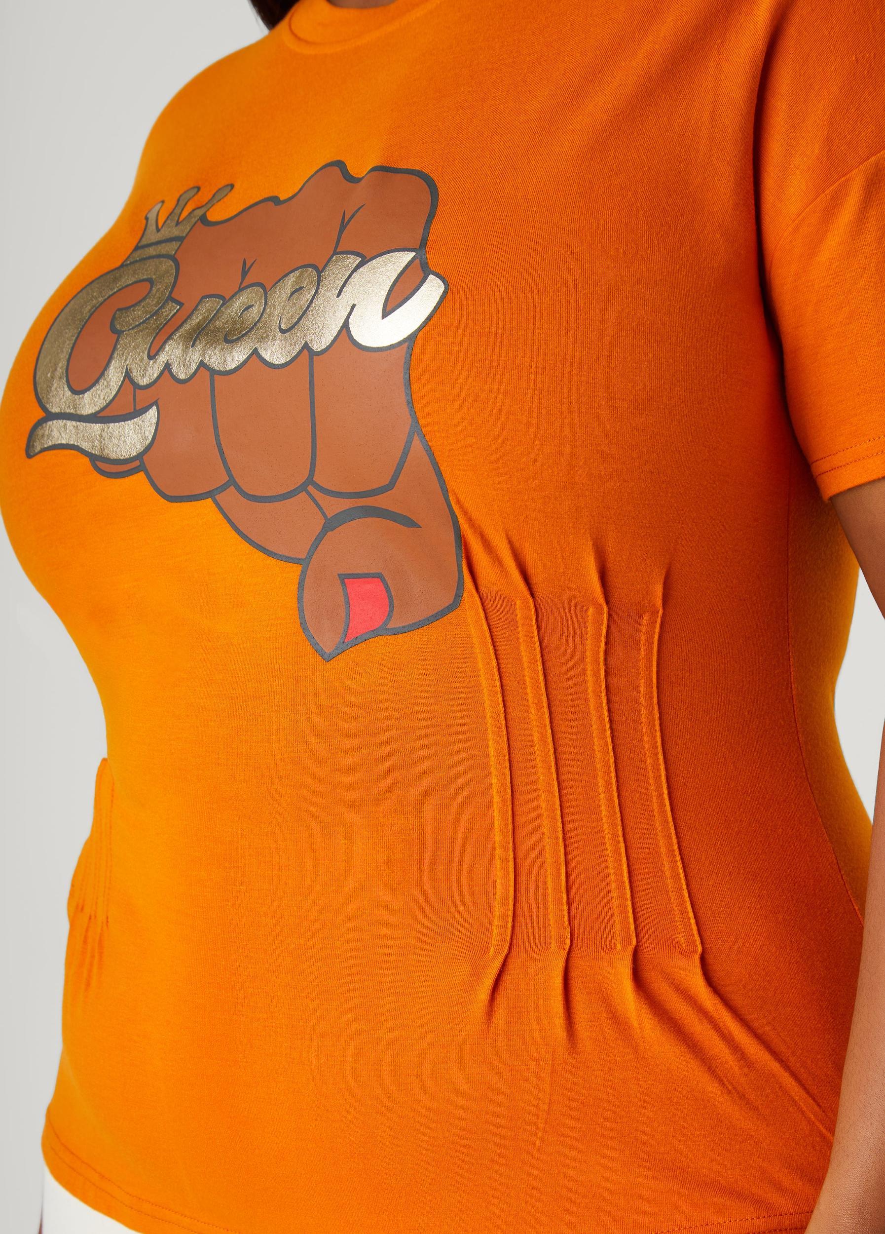 Plus Size Metallic Queen Graphic Tee Ashley Stewart Product Image
