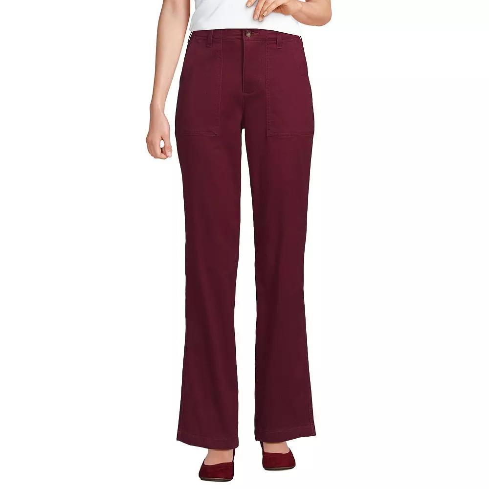 Women's Lands' End High Rise Chino Utility Pants, Size: 6, Rich Red Product Image