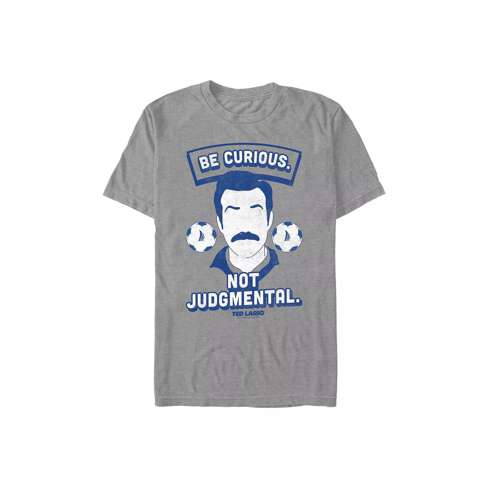 Men's Ted Lasso "Be Curious. Not Judgmental." Graphic Tee, Size: Small, Dark Grey Gray Product Image