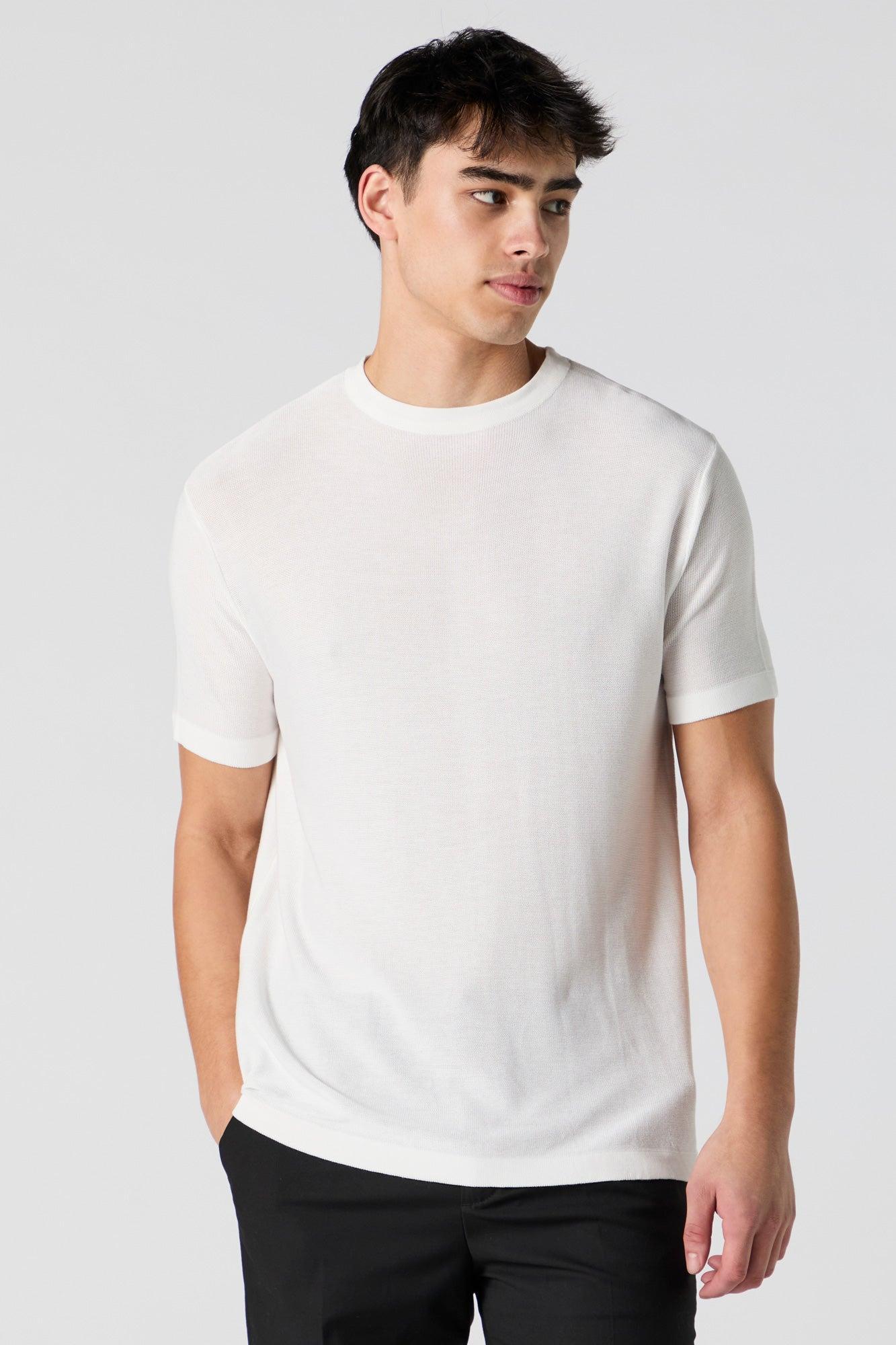 Solid Knit T-Shirt Male Product Image