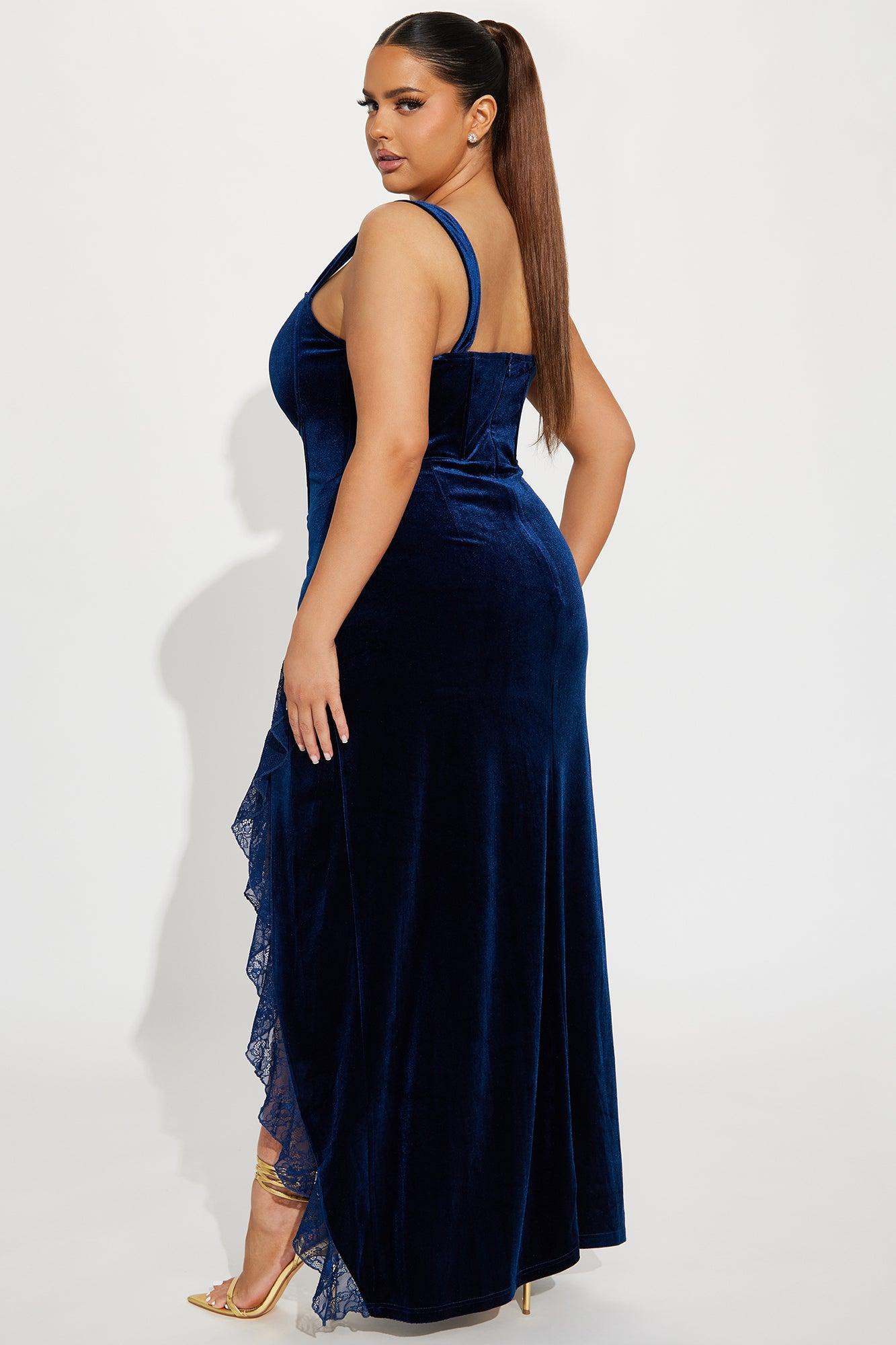 Sydney Velvet Maxi Dress - Navy Product Image