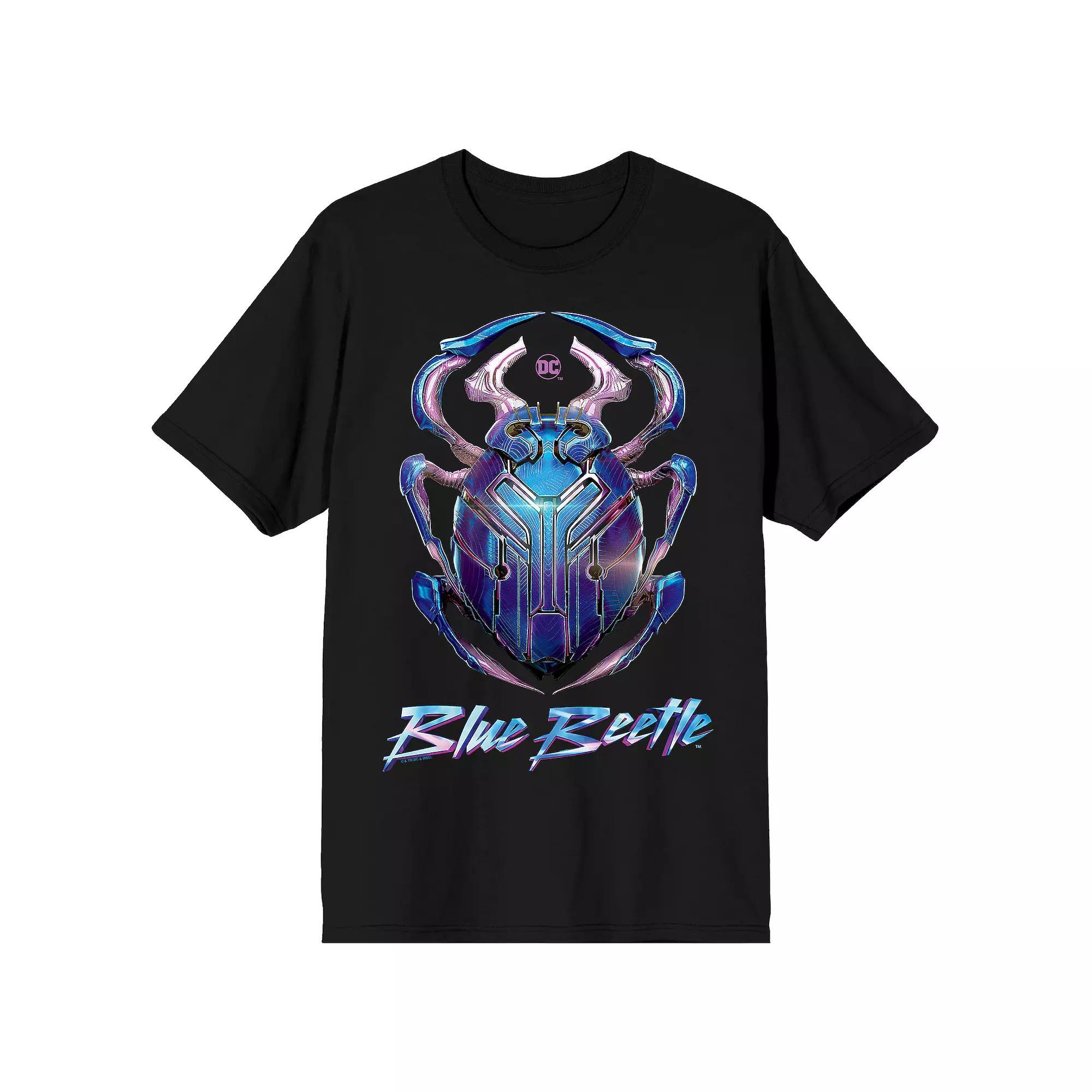 Men's Blue Beetle Superhero Logo Tee, Size: XXL, Black Product Image
