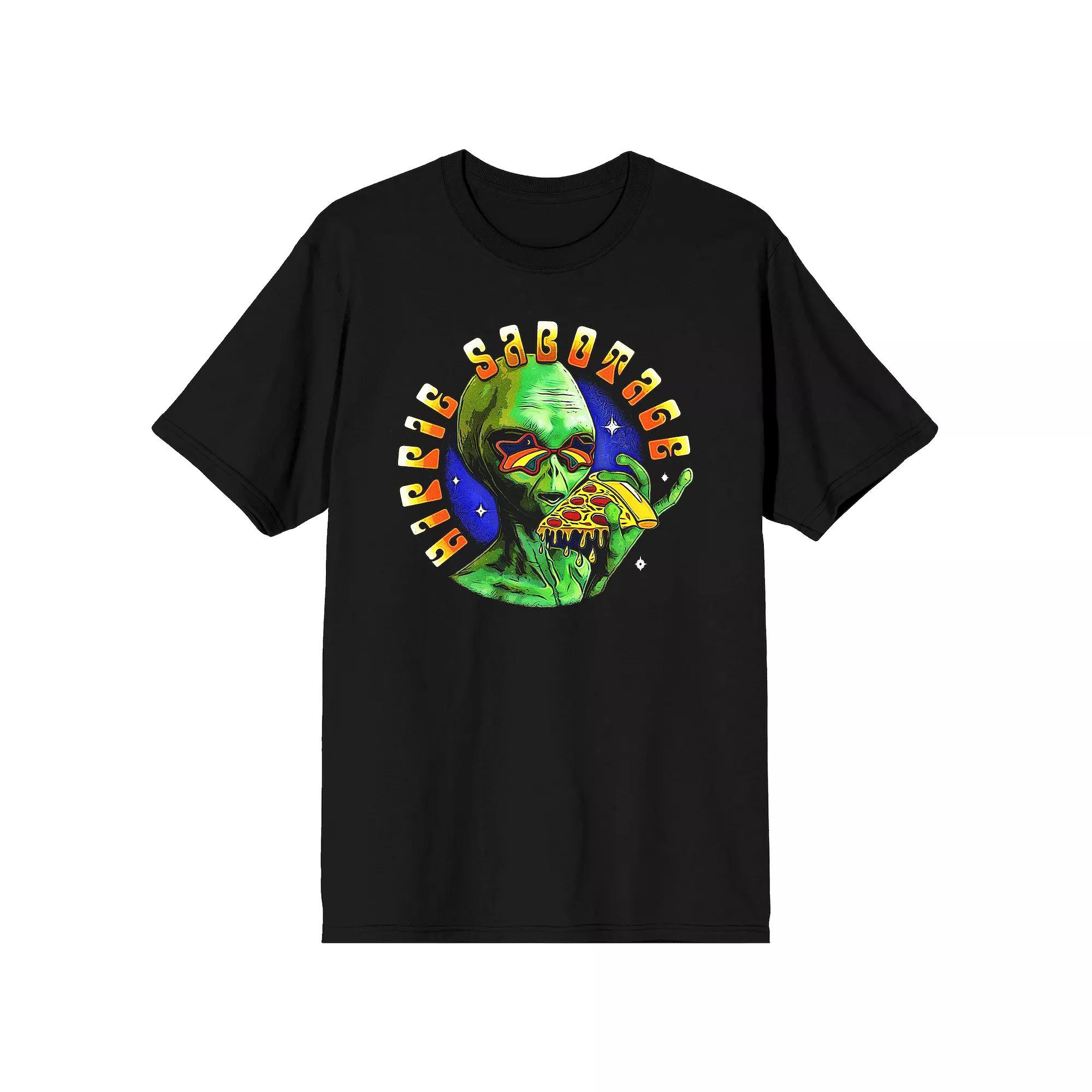 Men's Hippie Sabotage Alien Eating Short Sleeve Graphic Tee, Size: Medium, Black Product Image