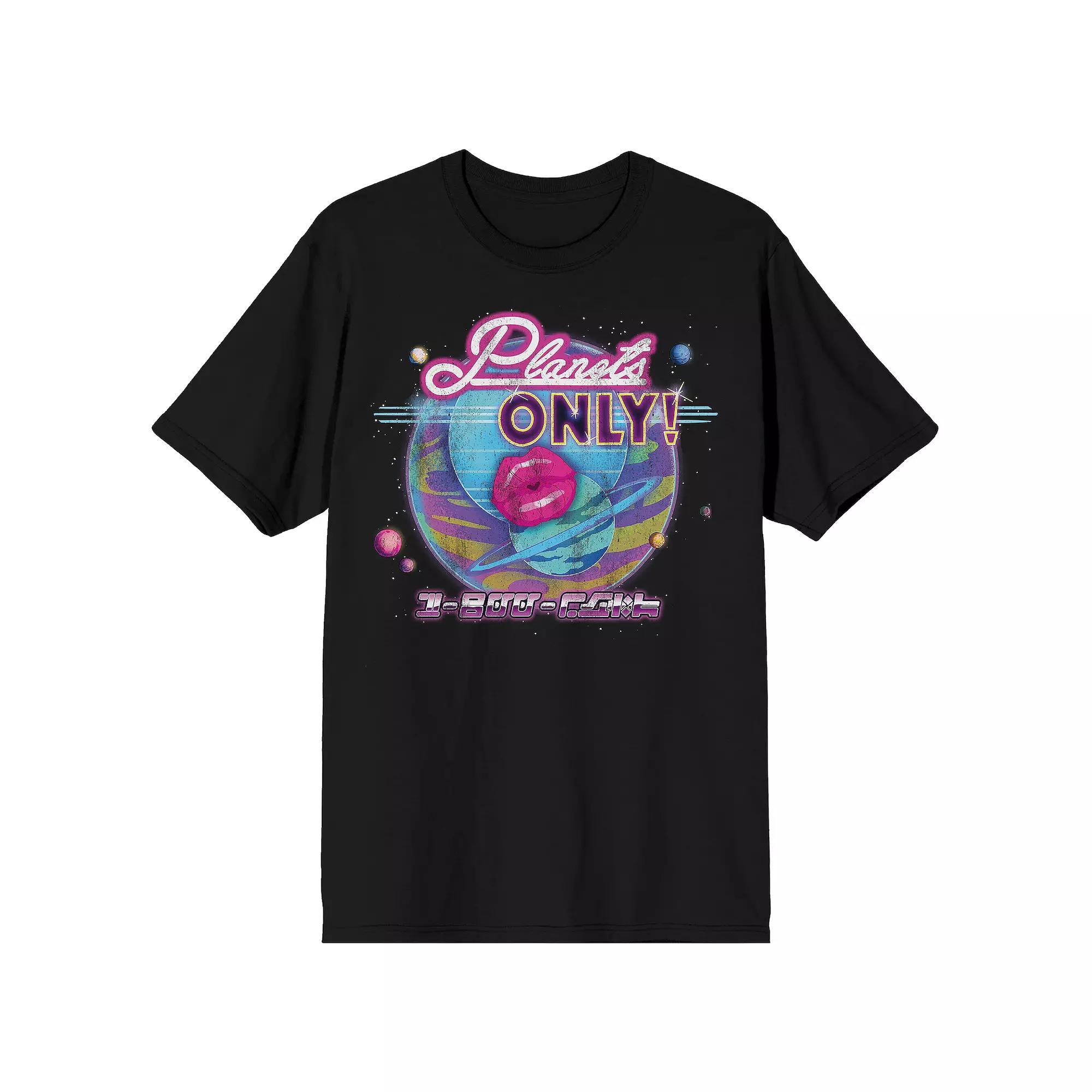 Men's Rick & Morty Planets Only Short Sleeve Graphic T-Shirt, Size: Large, Black Product Image