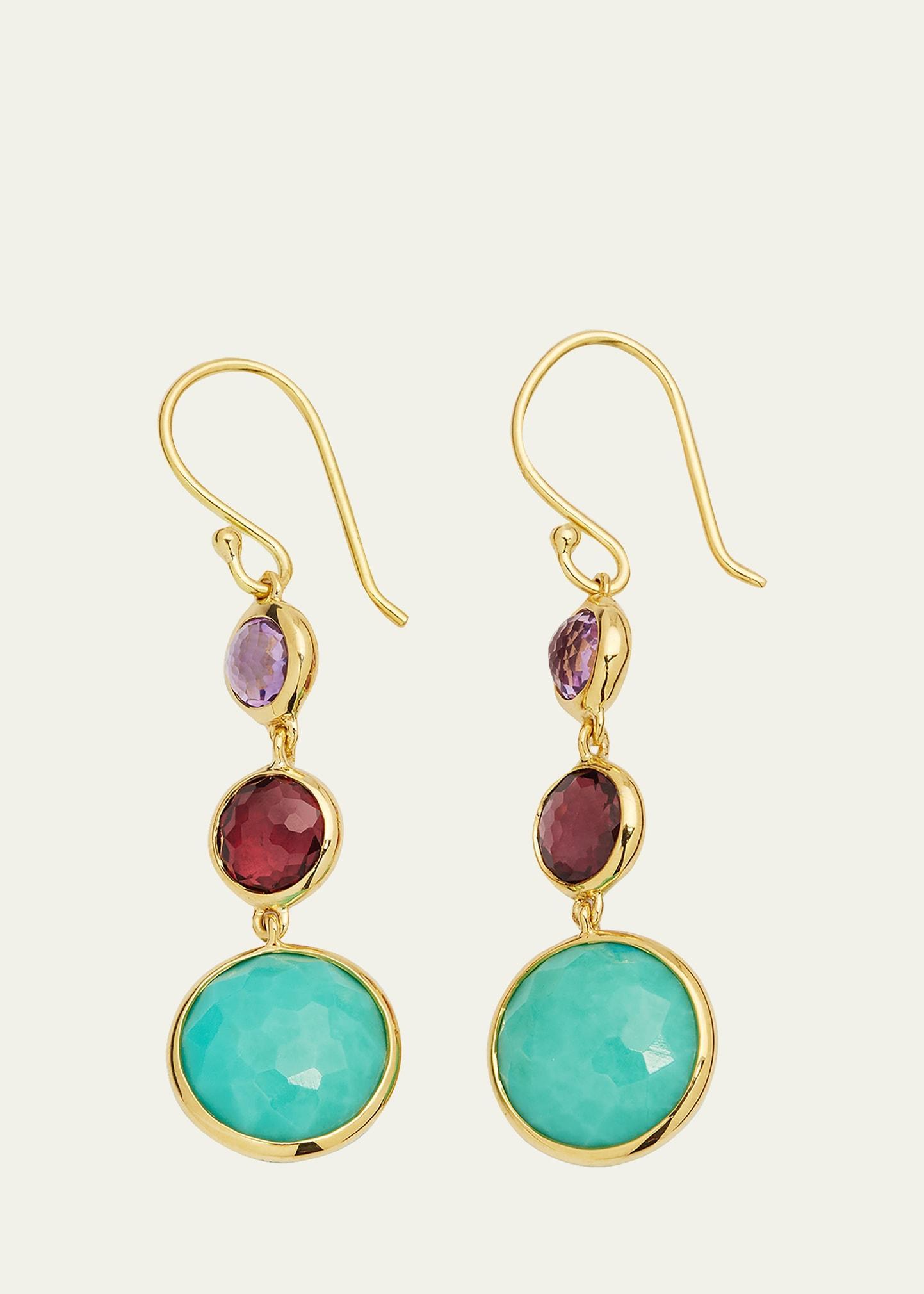 Womens Lollipop Lollitini 18K Yellow Gold & Multi-Stone Triple-Drop Earrings Product Image