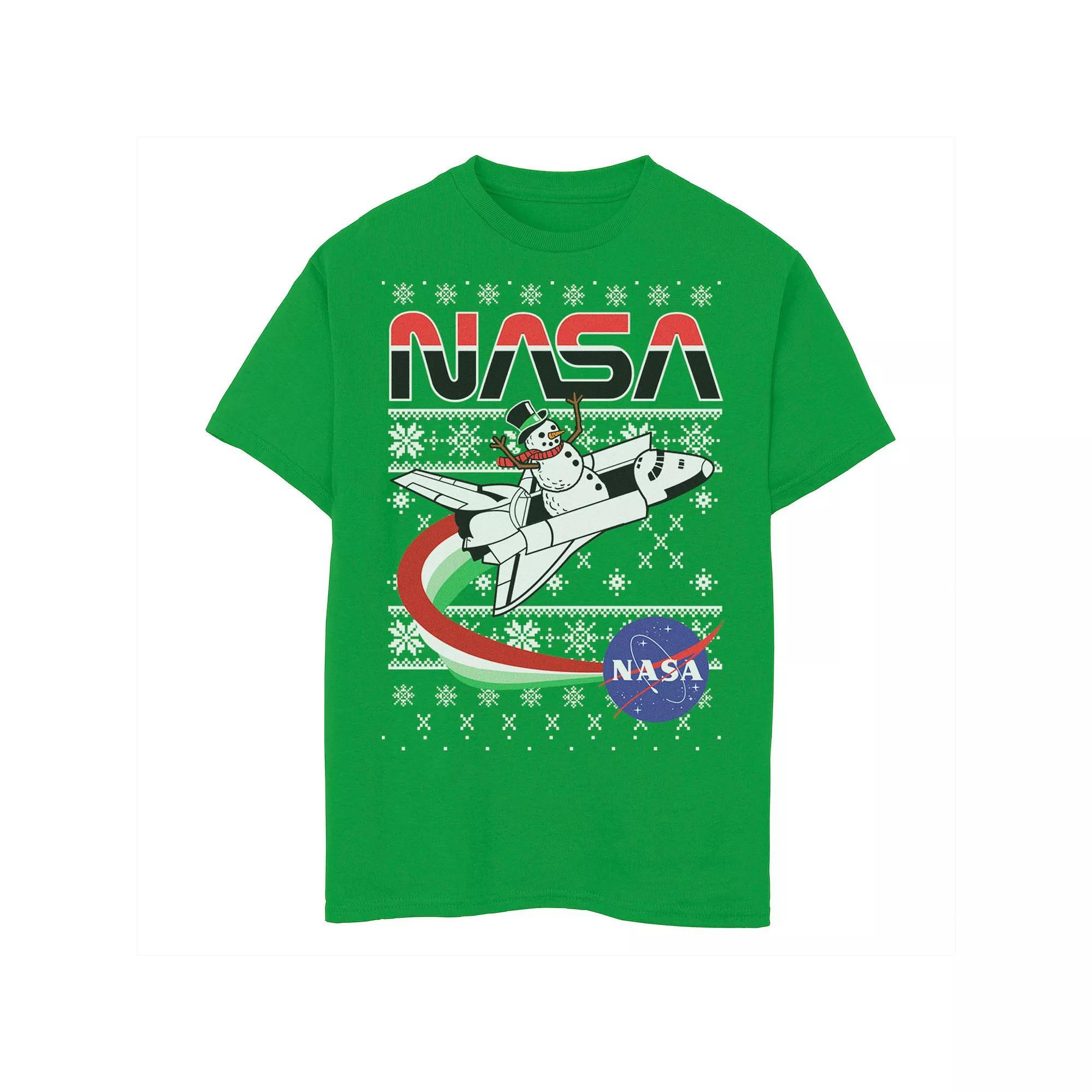 Mens NASA Santa Rocket Ugly Christmas Sweater Tee Product Image