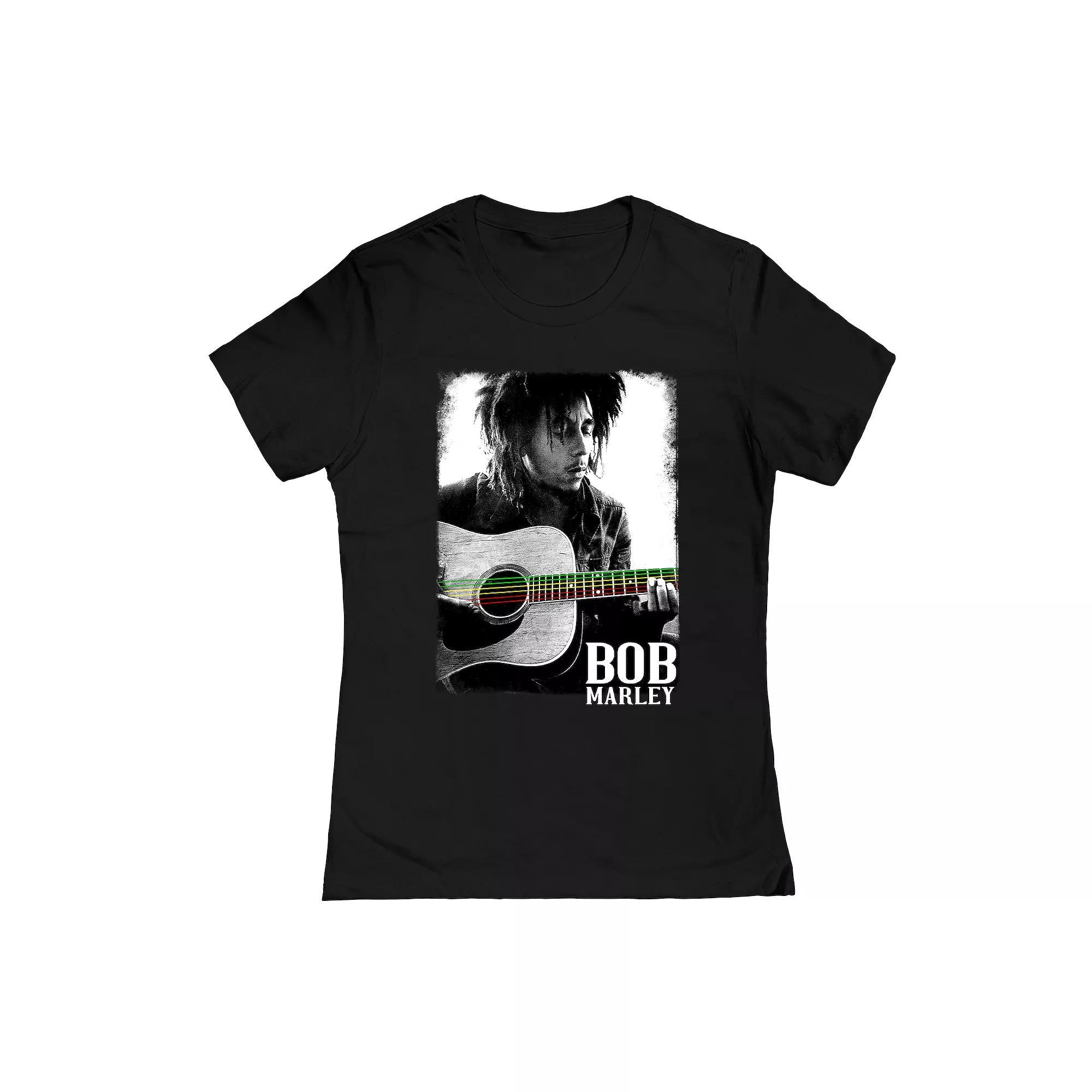 Juniors' Bob Marley Guitar Graphic Tee, Girl's, Size: Small, Black Product Image