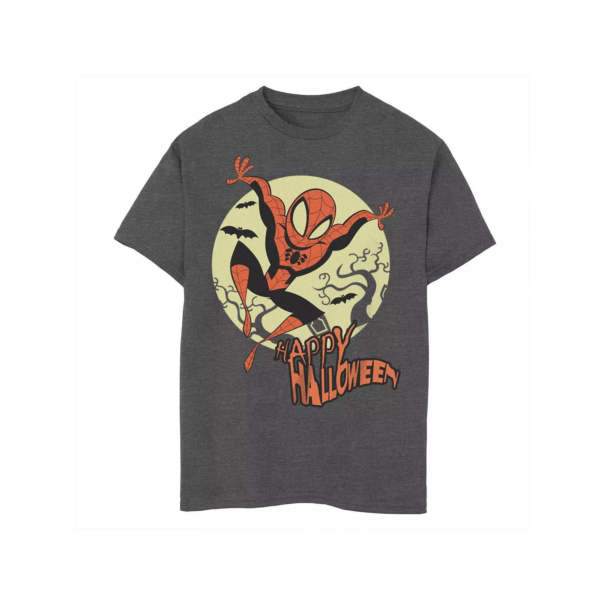 Boys 4-7 Spider-Man Happy Halloween Jumping Graphic Tee, Boy's, Grey Heather Product Image