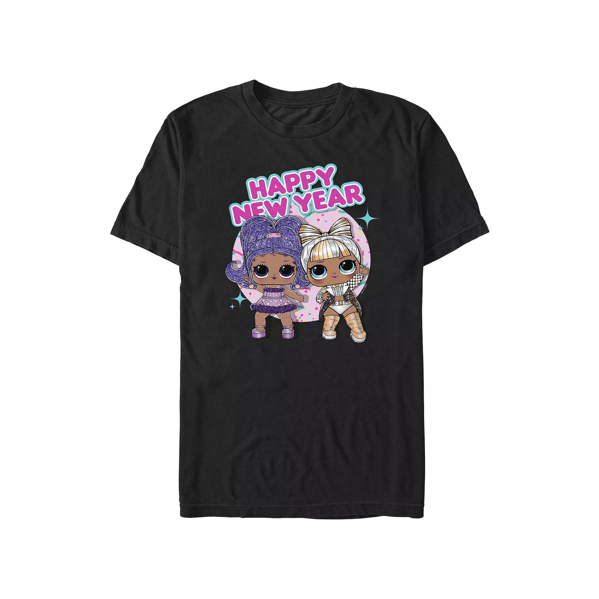 Men's LOL Surprise Happy New Year Graphic Tee, Size: Medium, Black Product Image