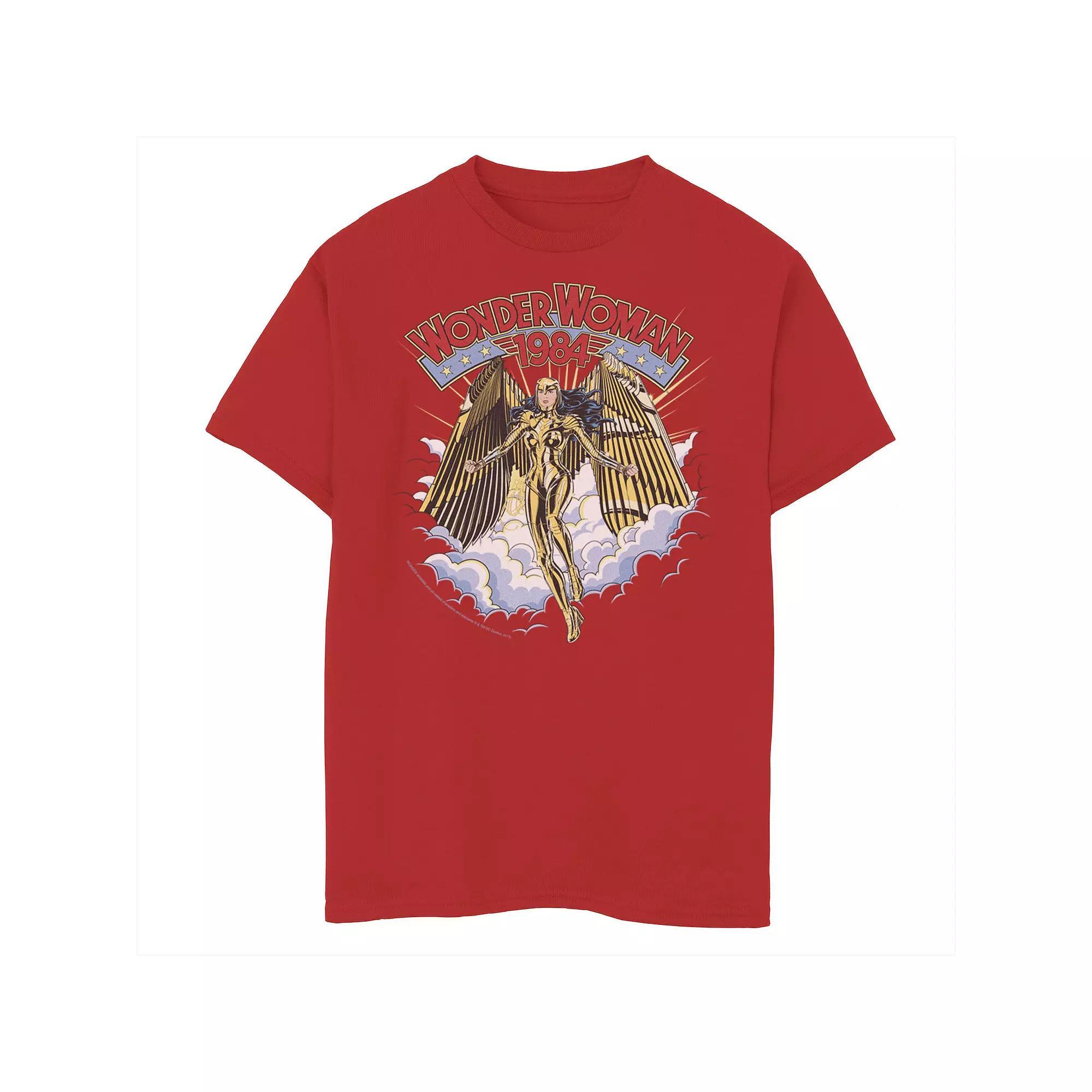 Boys 8-20 DC Comics Wonder Woman 1984 Gold Suit Clouds Portrait Graphic Tee, Boy's, Size: XL, Red Product Image