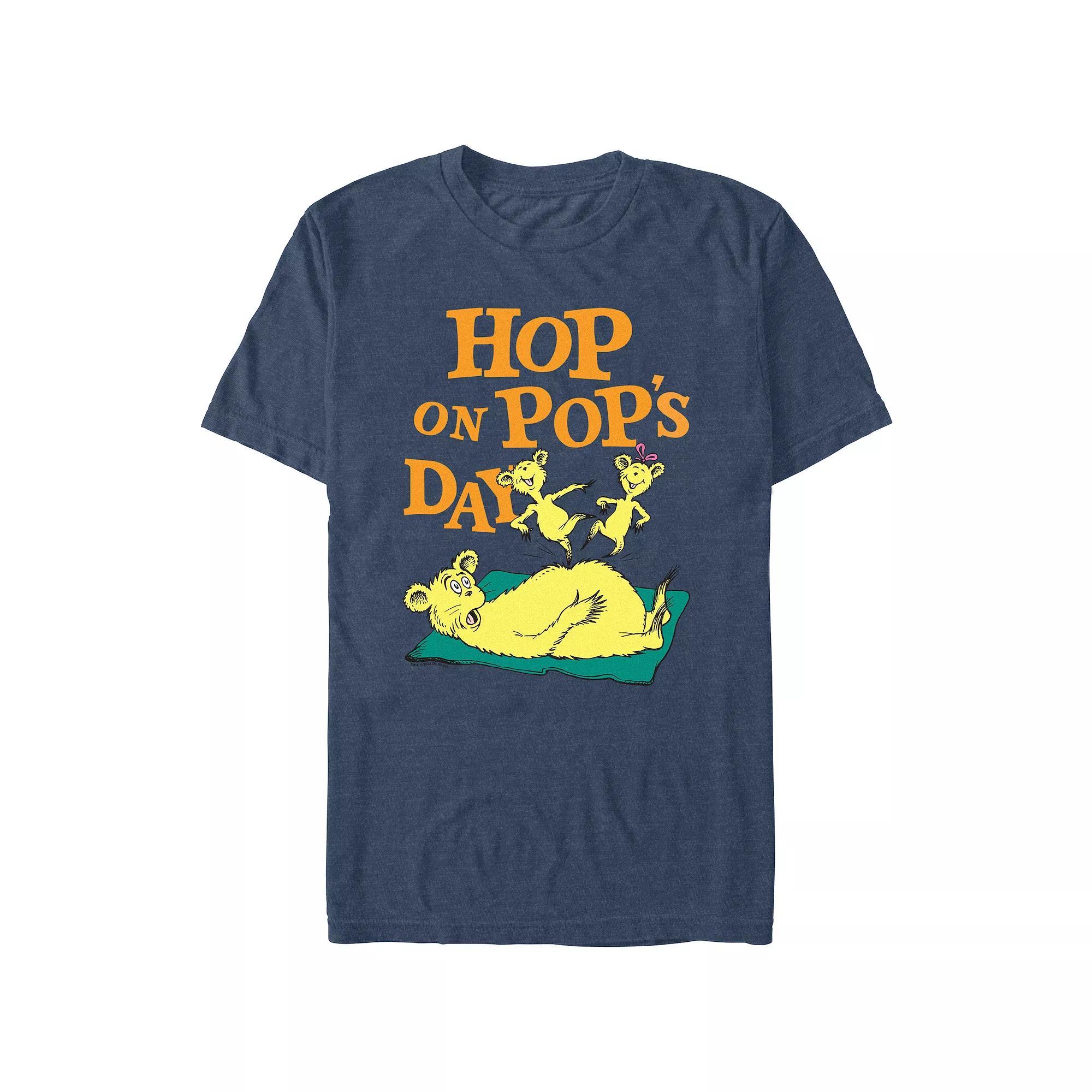 Men's Dr. Seuss Hop On Pop's Day Graphic Tee, Size: Medium, Navy Grey Product Image