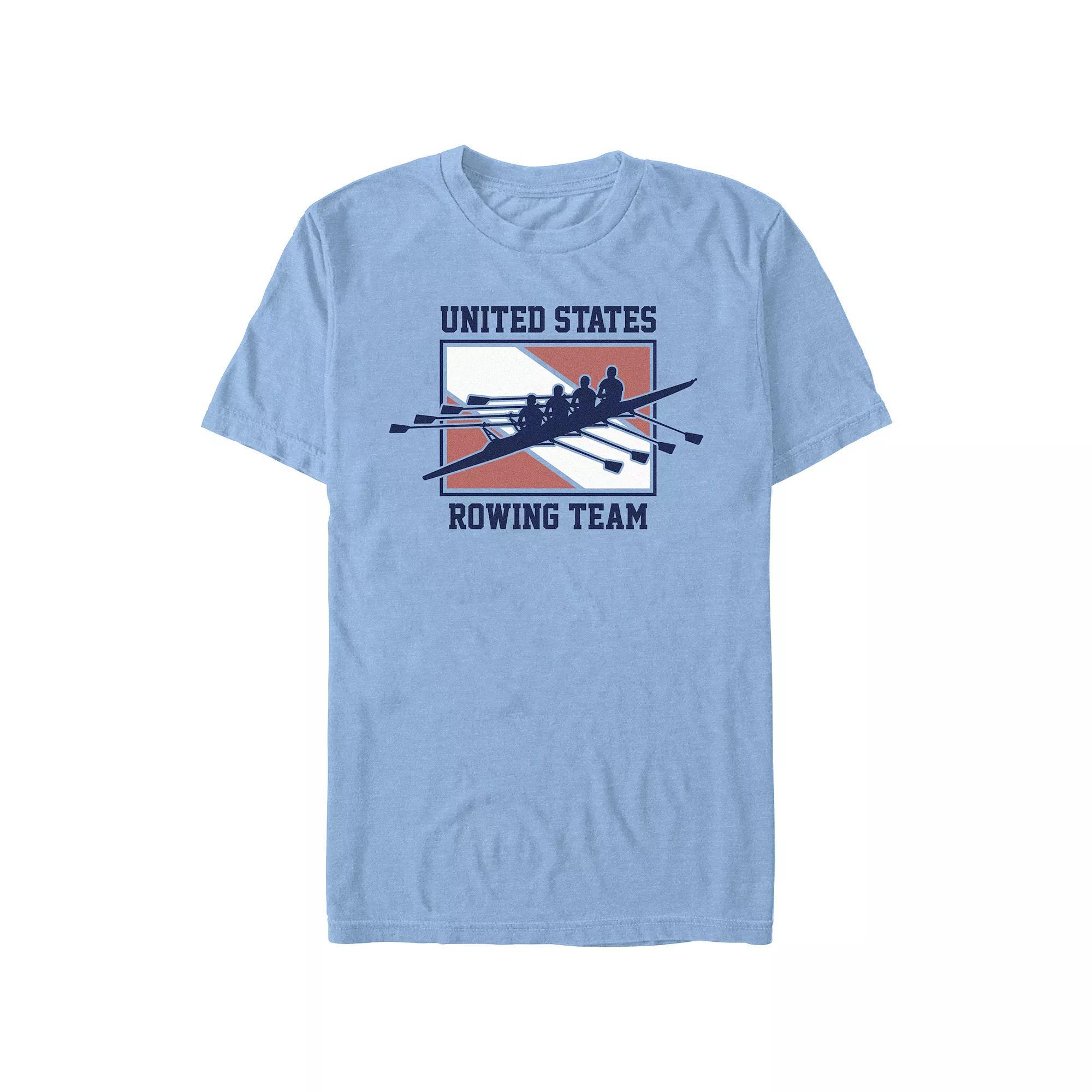 Men's USA Rowing Team Graphic Tee, Size: Small, Light Blue Grey Product Image
