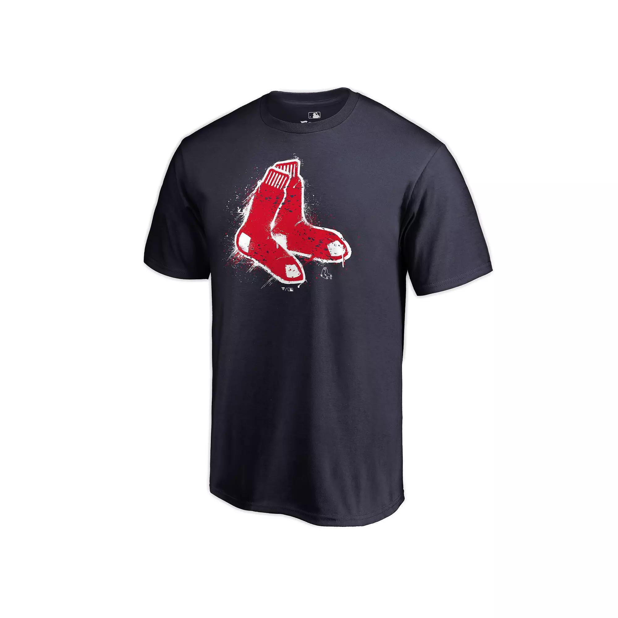 Men's Fanatics Branded Navy Boston Red Sox Splatter Logo T-Shirt, Size: 2XL, Blue Product Image