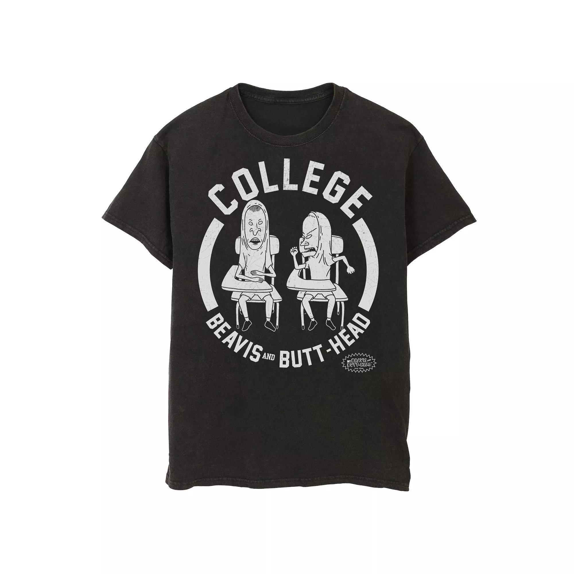 Men's Beavis and Butthead College Tee, Size: XL, Black Product Image