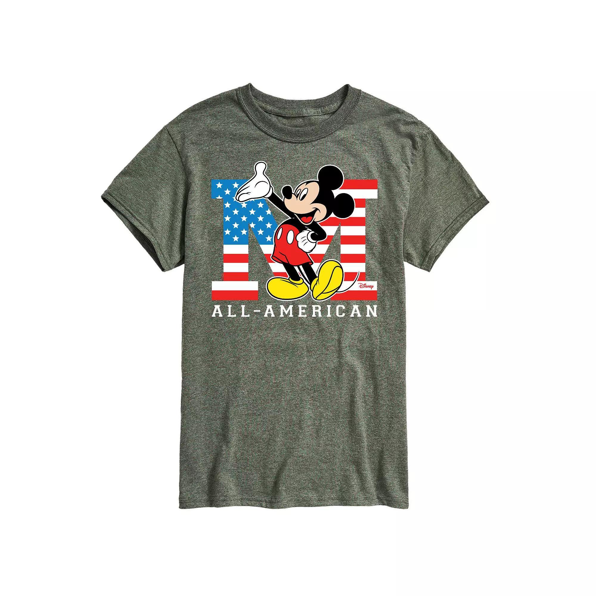 Disney's Mickey Mouse Men's Flag Graphic Tee, Size: Medium, Gray Product Image