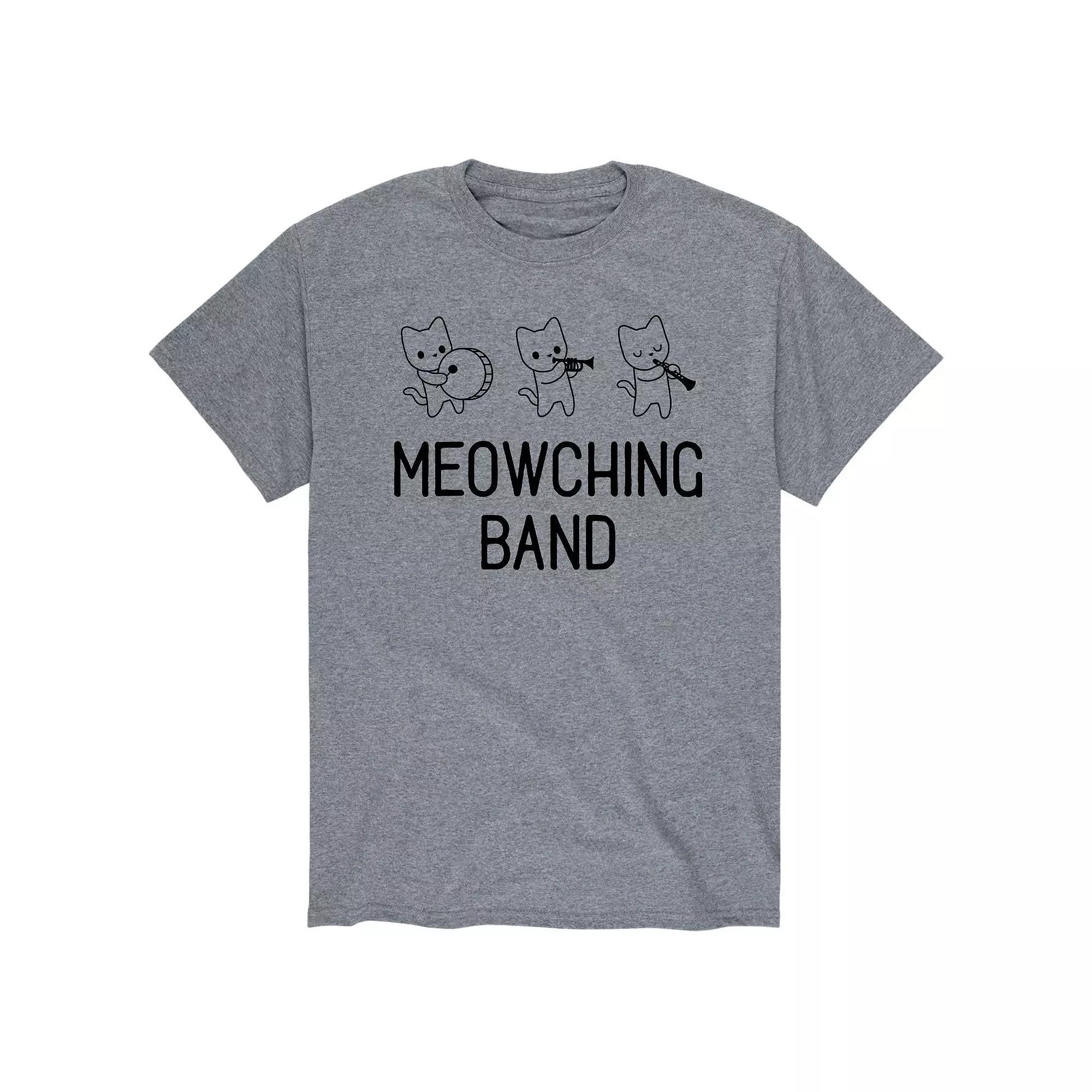 Men's Meowching Band Tee, Size: Large, Gray Product Image