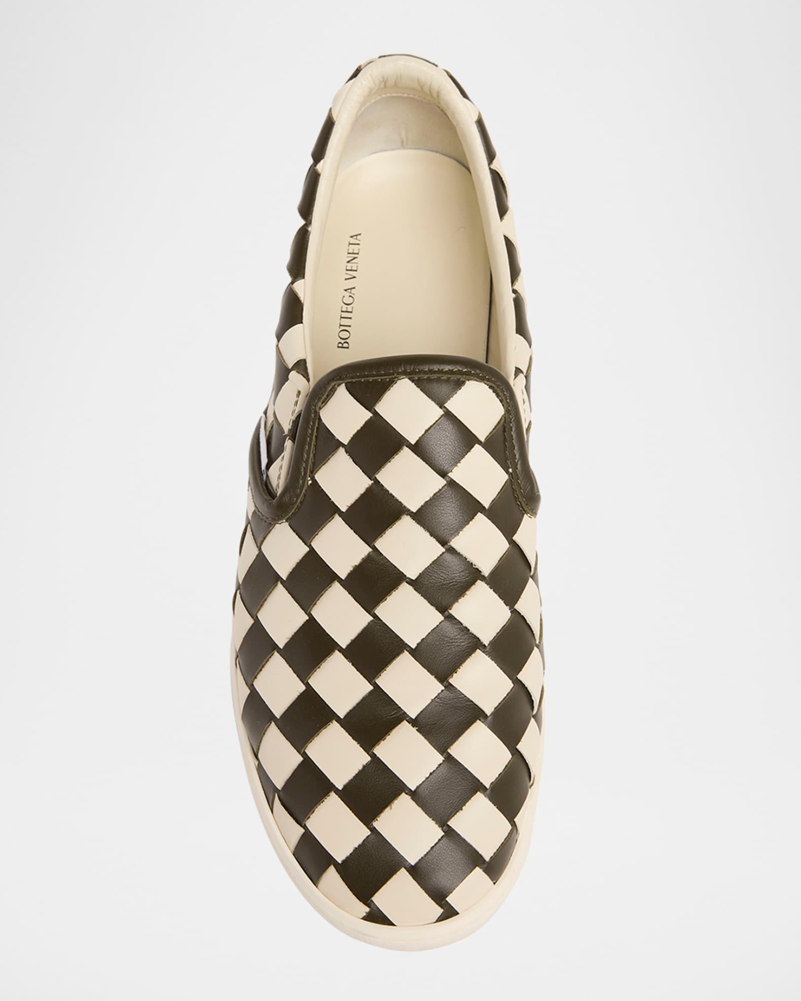 Men's Sawyer Intrecciato Check Calfskin Slip-On Sneakers Product Image