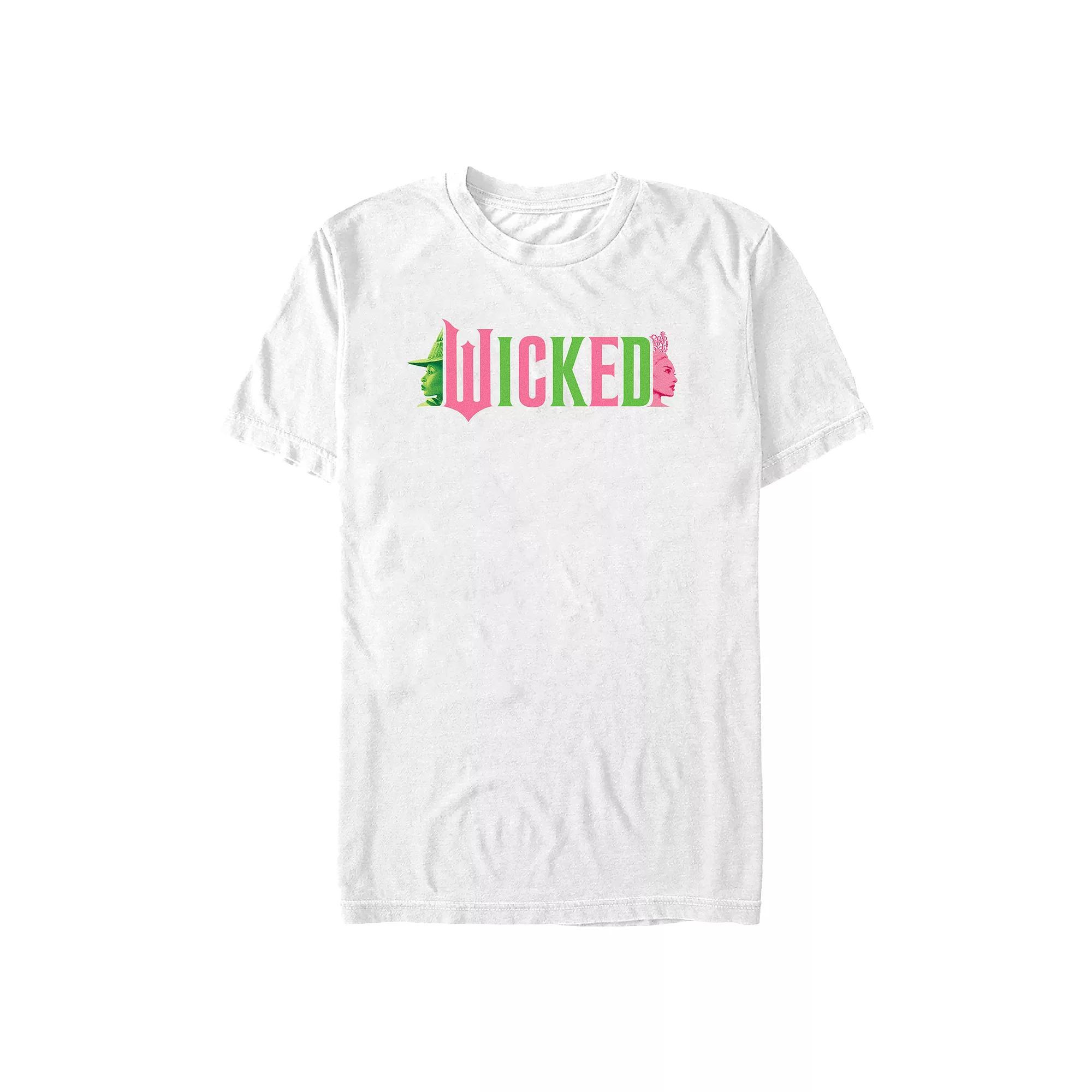 Men's Wicked Elphaba And Glinda Profile Graphic Tee, Size: XXL, White Product Image