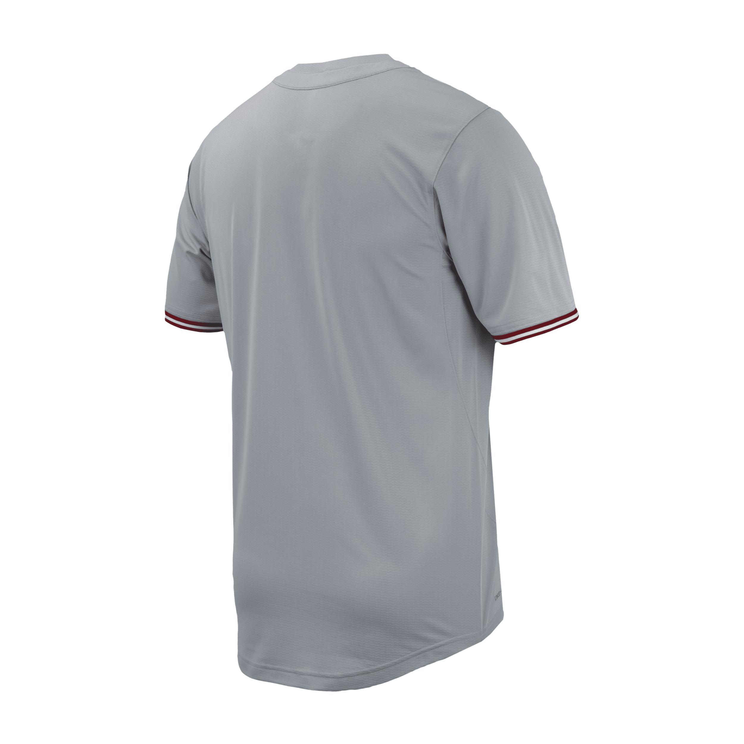Mens Nike Gray Stanford Cardinal Replica Full-Button Baseball Jersey Product Image