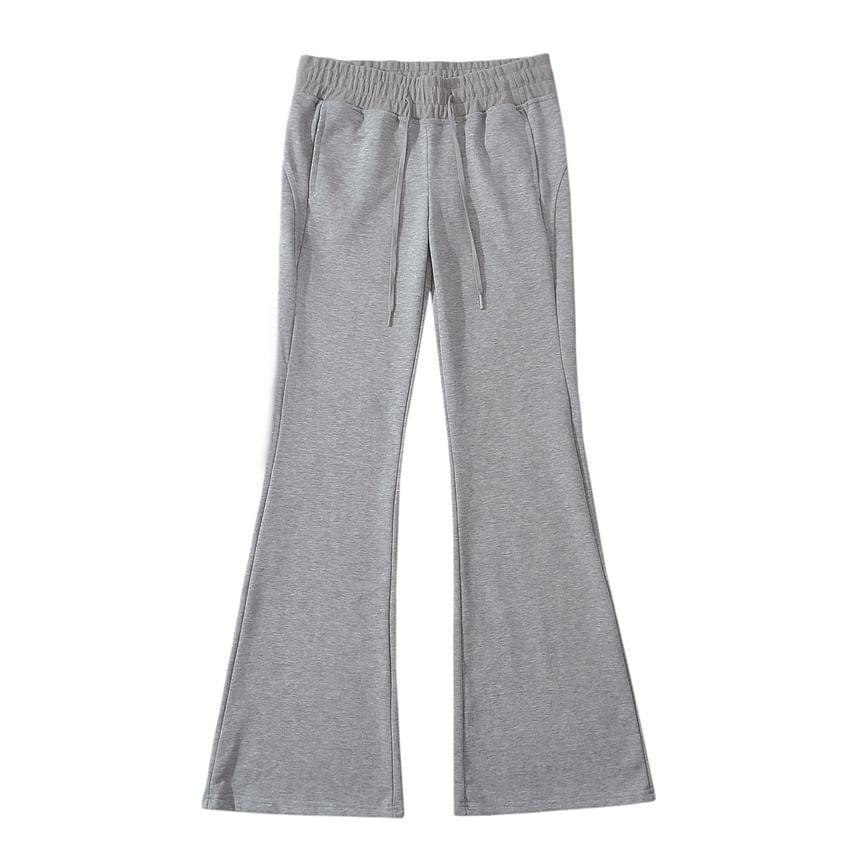Low Waist Plain Flared Sweatpants Product Image