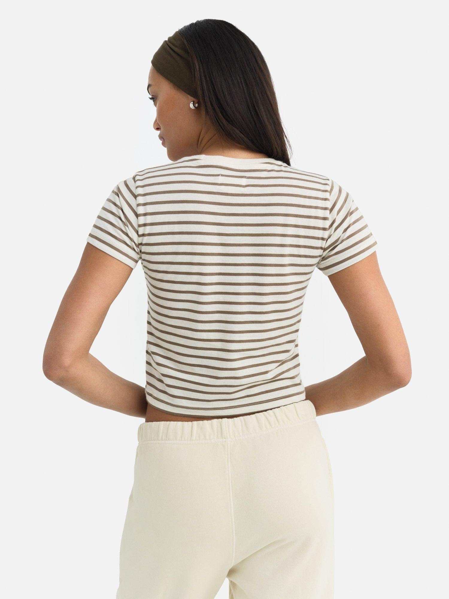 Organic Cotton Striped Shrunken Tee Female Product Image