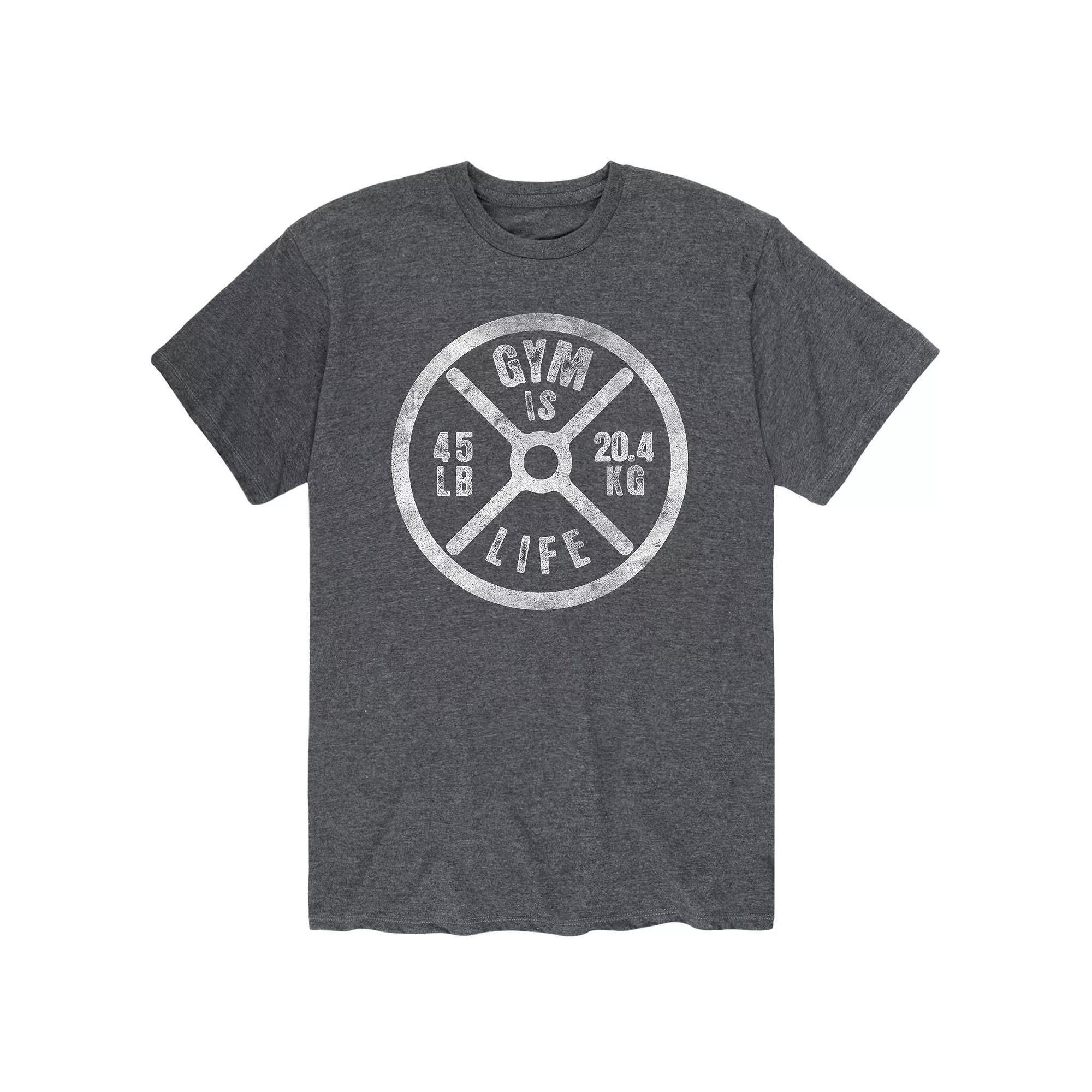 Mens Gym Is Life Weight Plate Tee Product Image