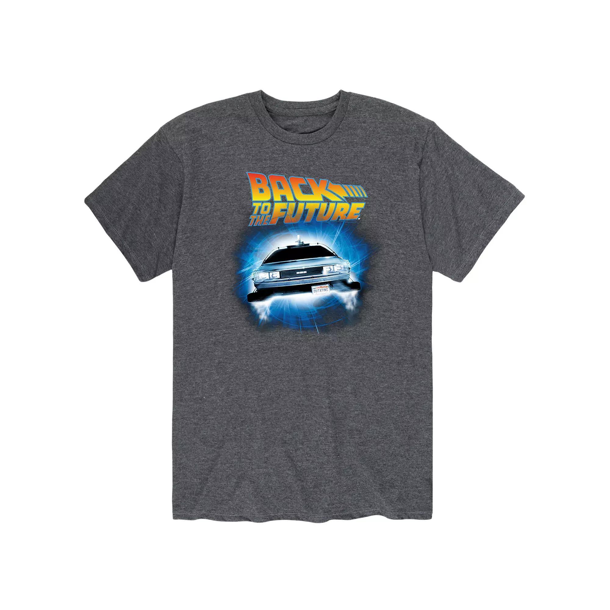 Big & Tall Back To The Future Logo And Delorean Graphic Tee, Mens Blue Product Image