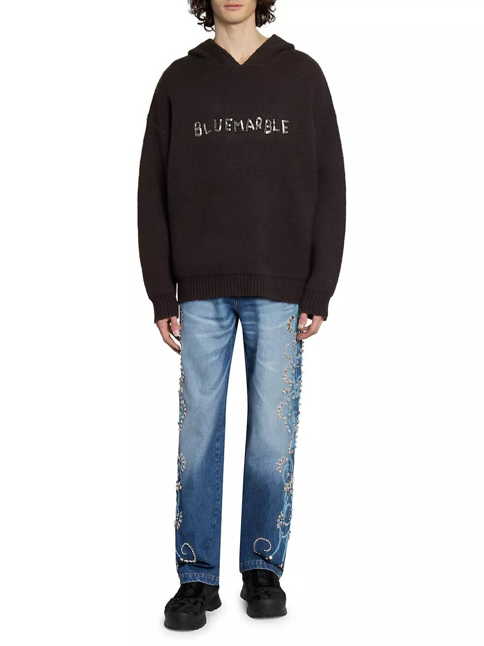 Logo-Embroidered Knit Hoodie Product Image