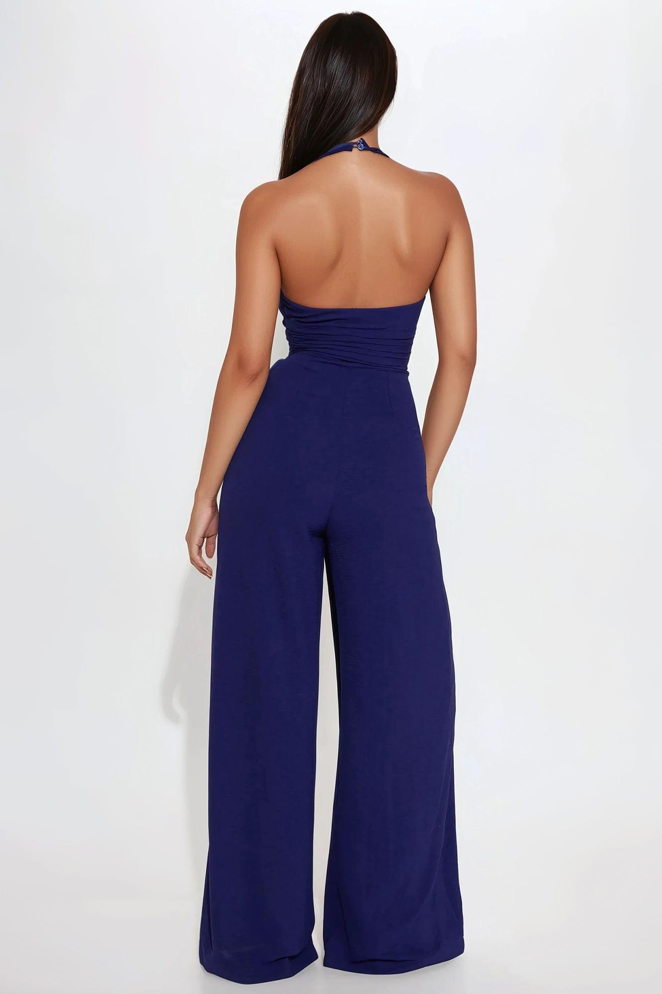 Light Up The Room  Jumpsuit - Navy Product Image