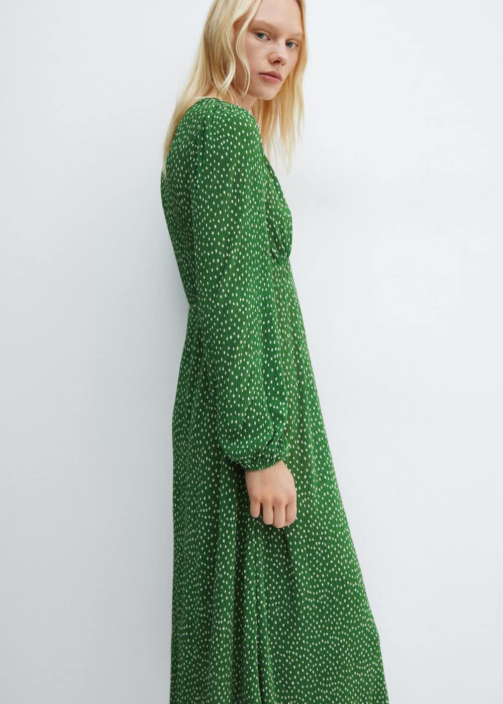 Mango Womens Polka-Dot Midi Dress Product Image