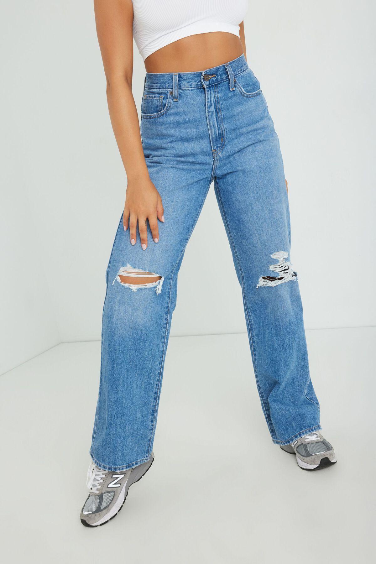 LEVI'S High Waisted Straight Ripped Jean Product Image
