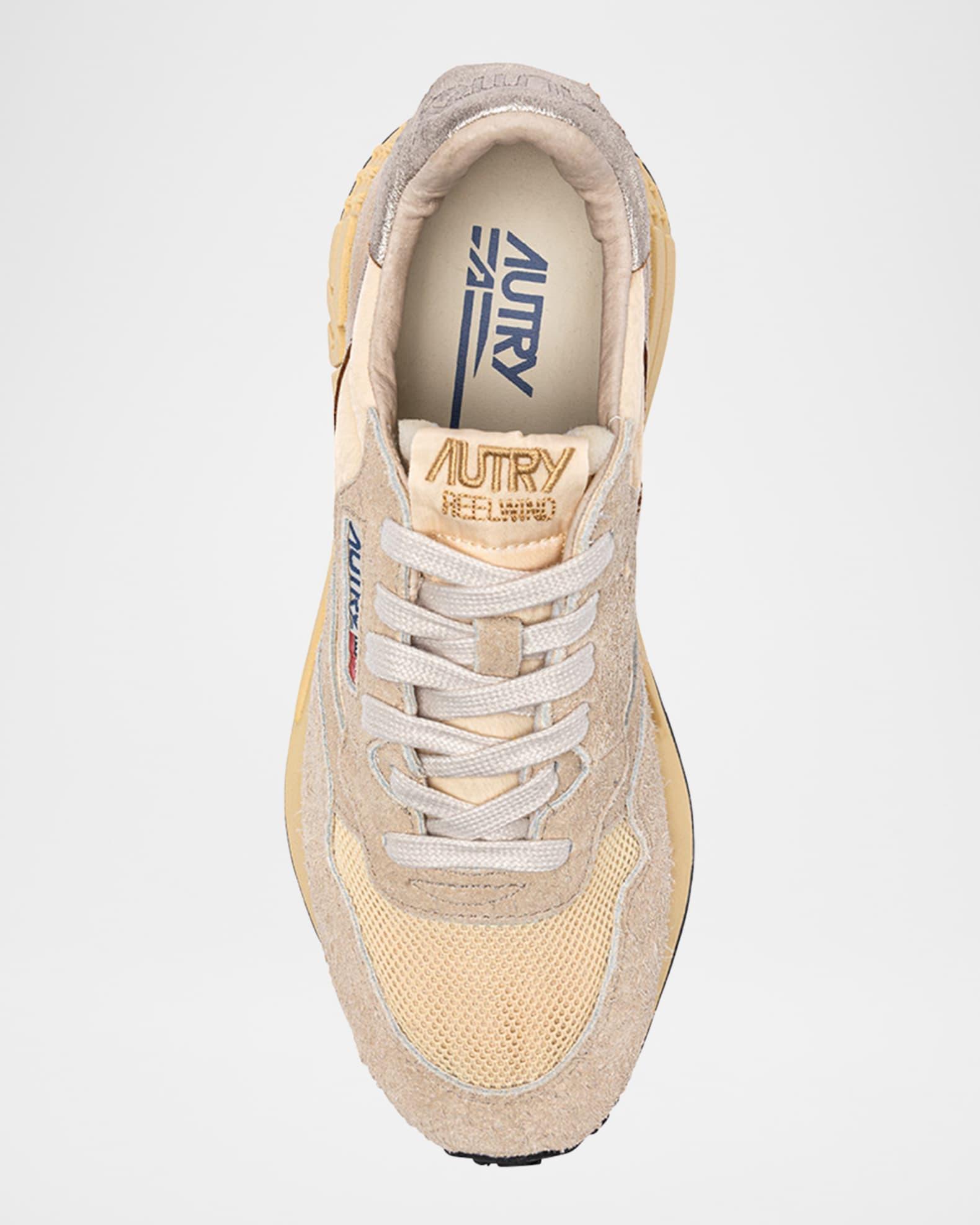 Reelwind Mixed Leather Retro Trainer Sneakers Product Image