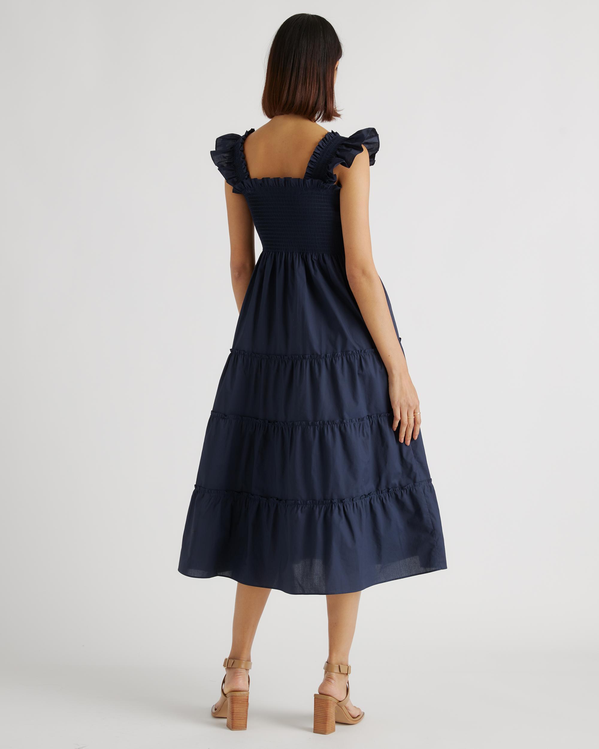 Quince | Women's Smocked Midi Dress Organic Cotton Product Image