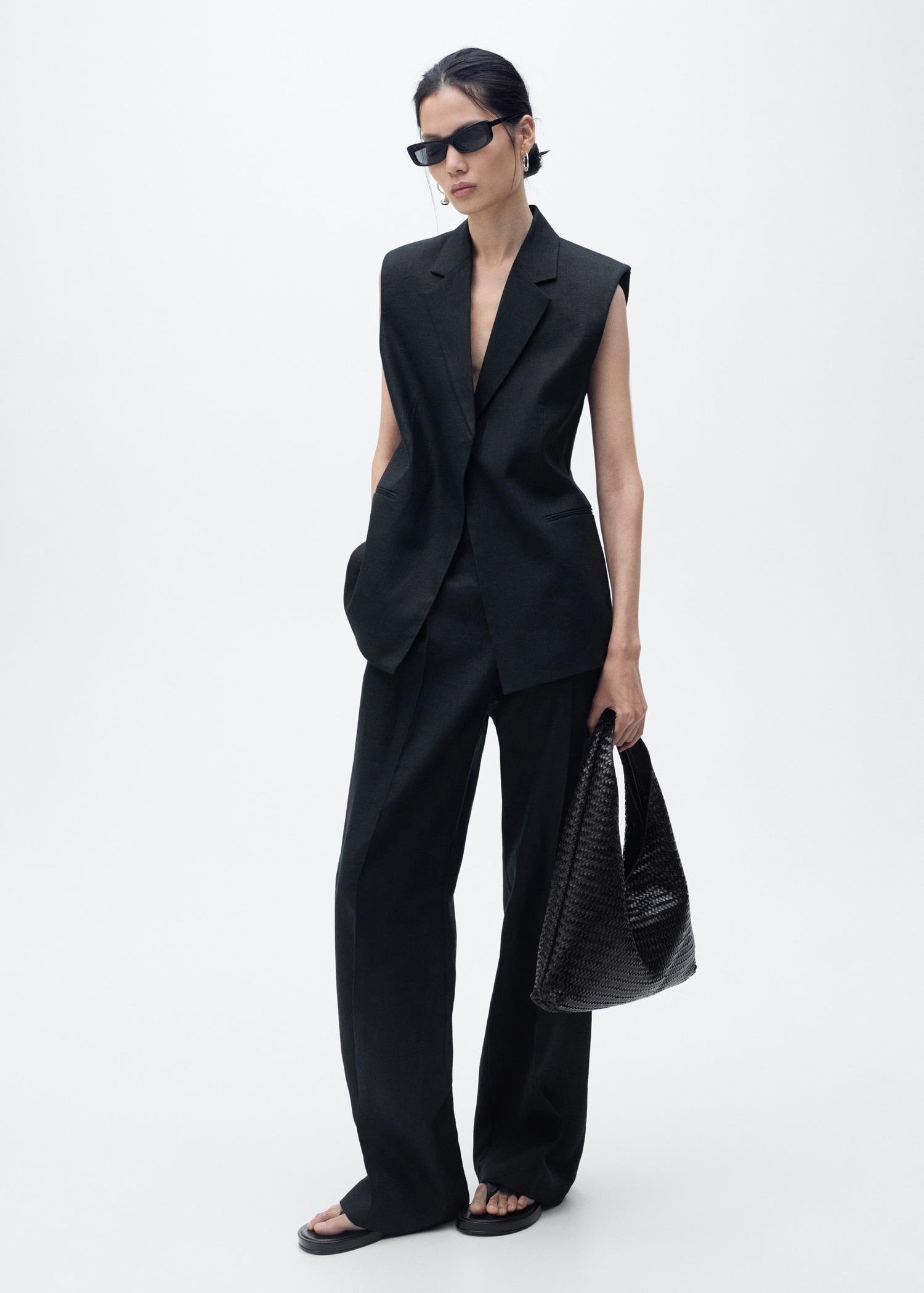 Linen suit waistcoat - Women | MANGO USA Product Image