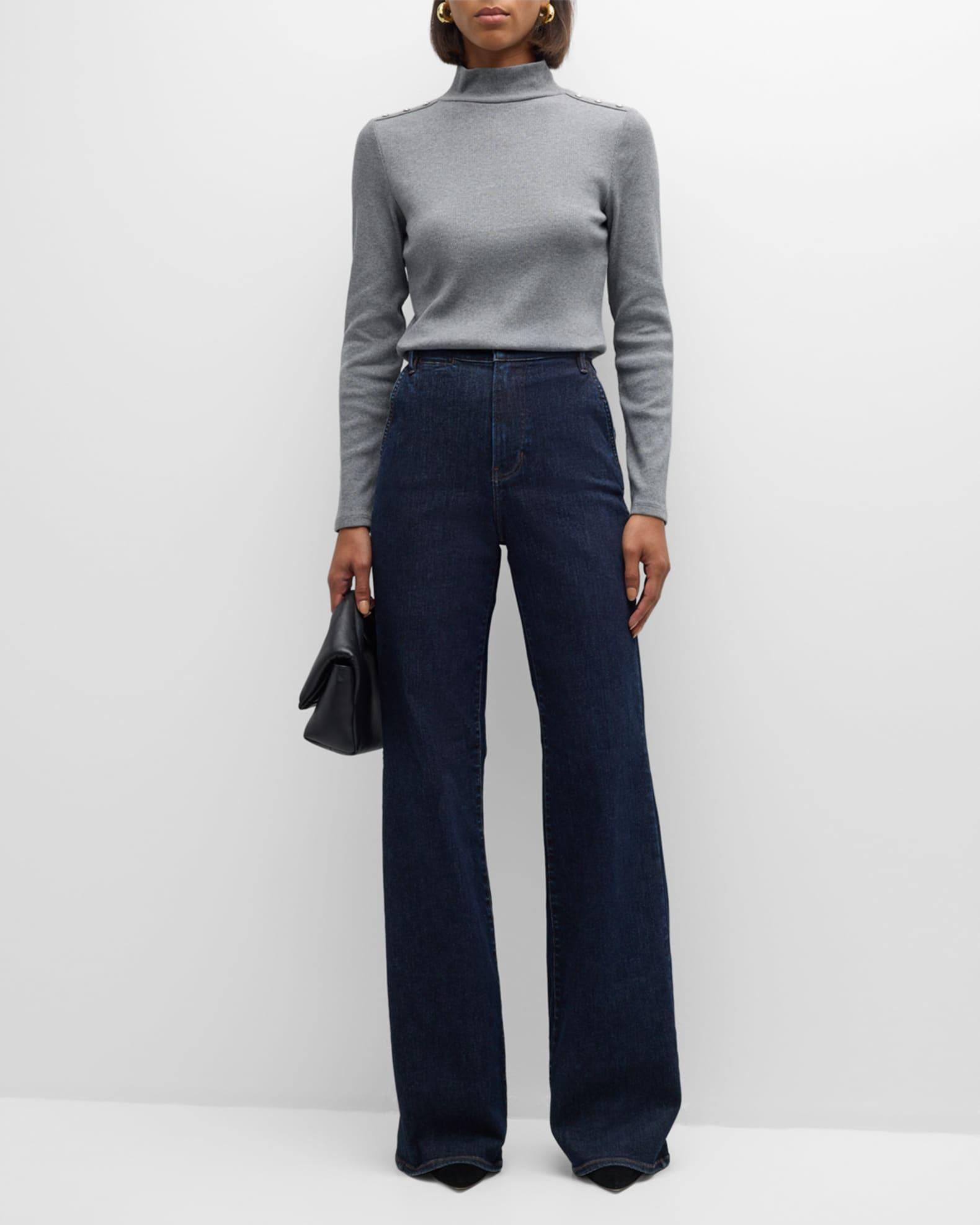 Nate Buttoned Mock-Neck Top Product Image