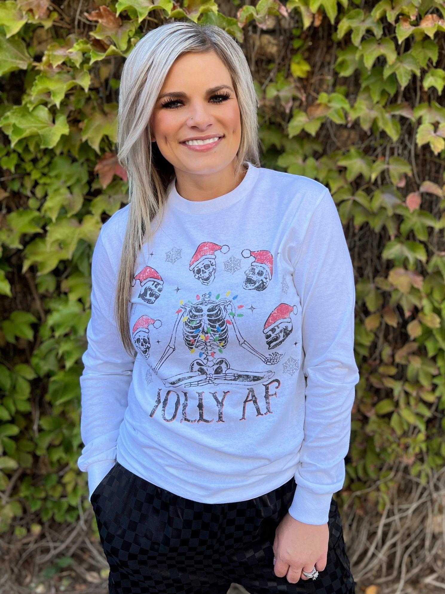 Jolly Skeleton Christmas Long Sleeve Tee* Product Image