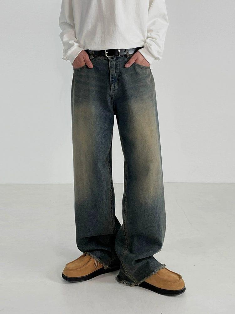 RT No. 11183 WASHED BLUE DENIM STRAIGHT JEANS Product Image
