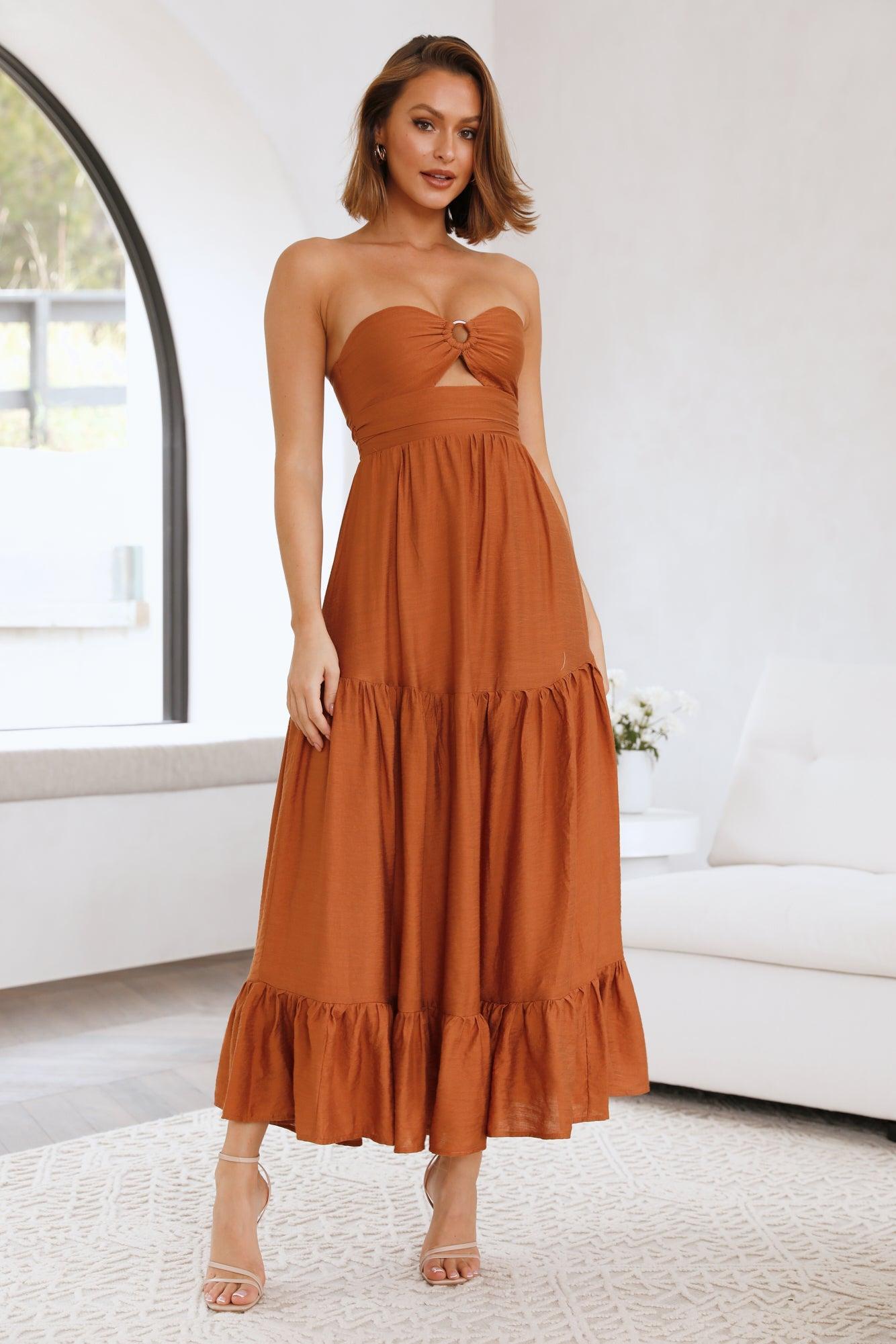 Desert Heart Maxi Dress Brown Product Image