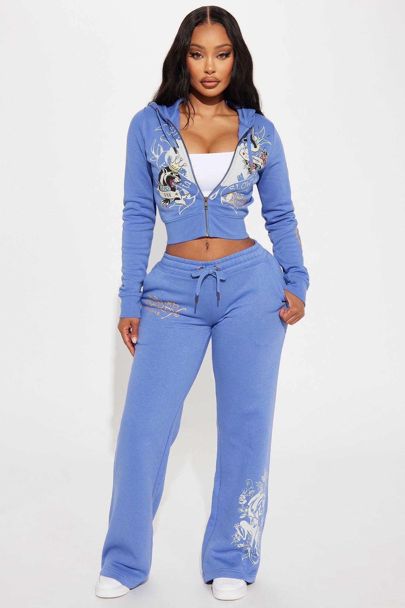 Ed Hardy Free Bird Zip Up Hoodie - Blue Product Image