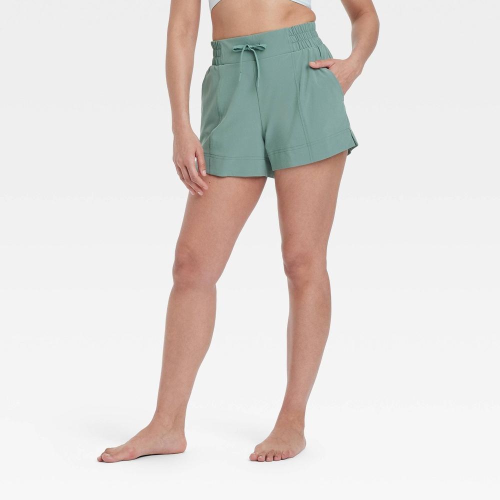 Womens Active Light Mid-Rise Shorts 4 - All In Motion Moss L Product Image