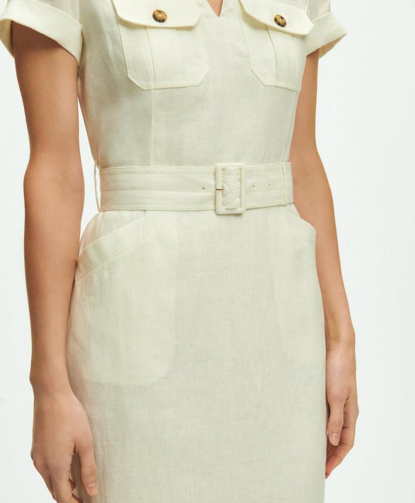 Utility Belted Sheath Dress In Linen Product Image