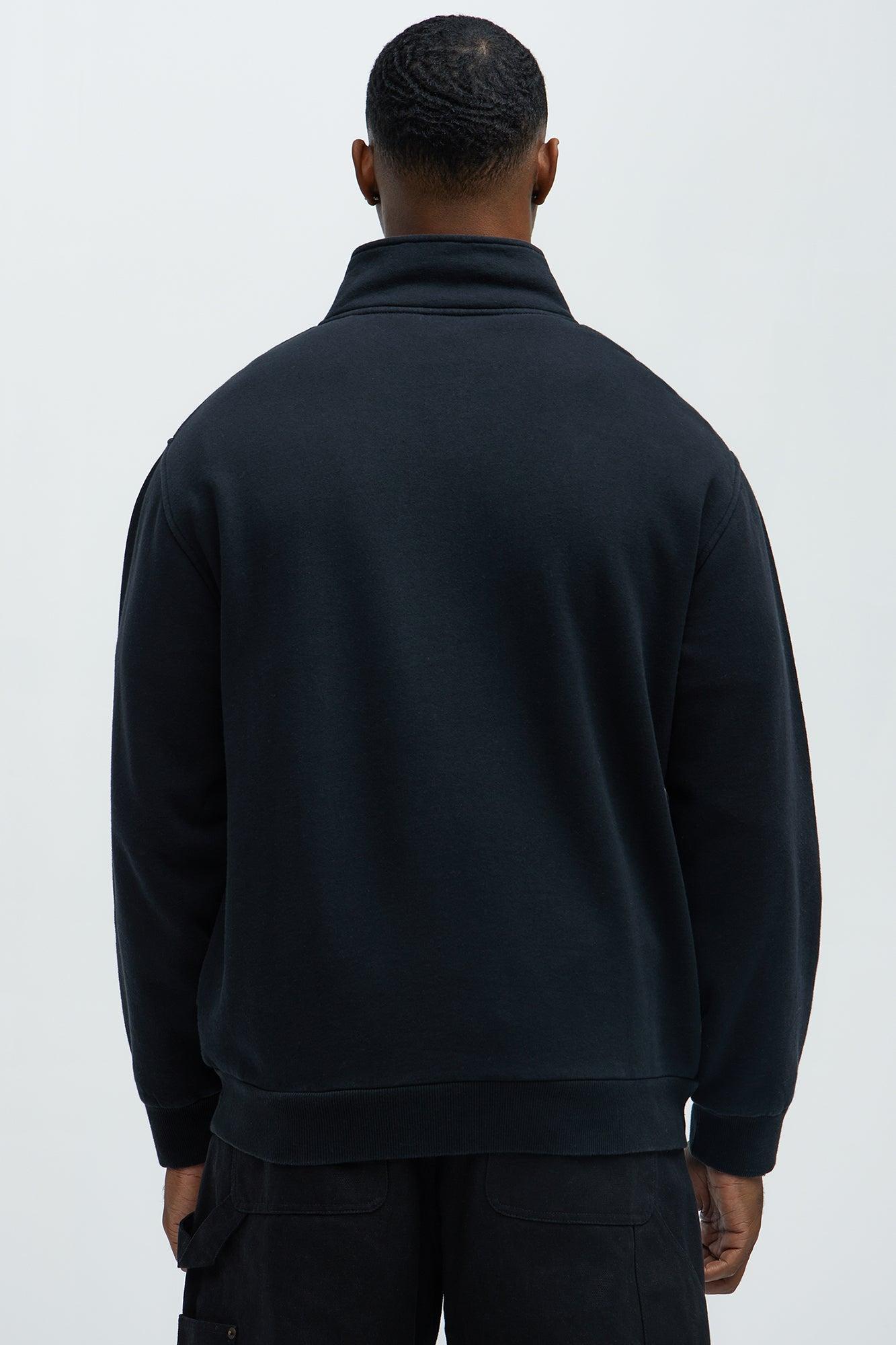 Tyson Die Rich Quarter Zip Sweatshirt - Black Wash Product Image