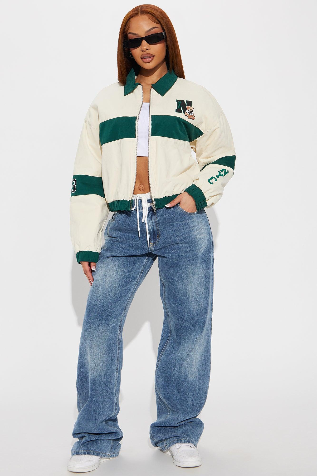 New York Club Varsity Jacket - Green/combo Product Image
