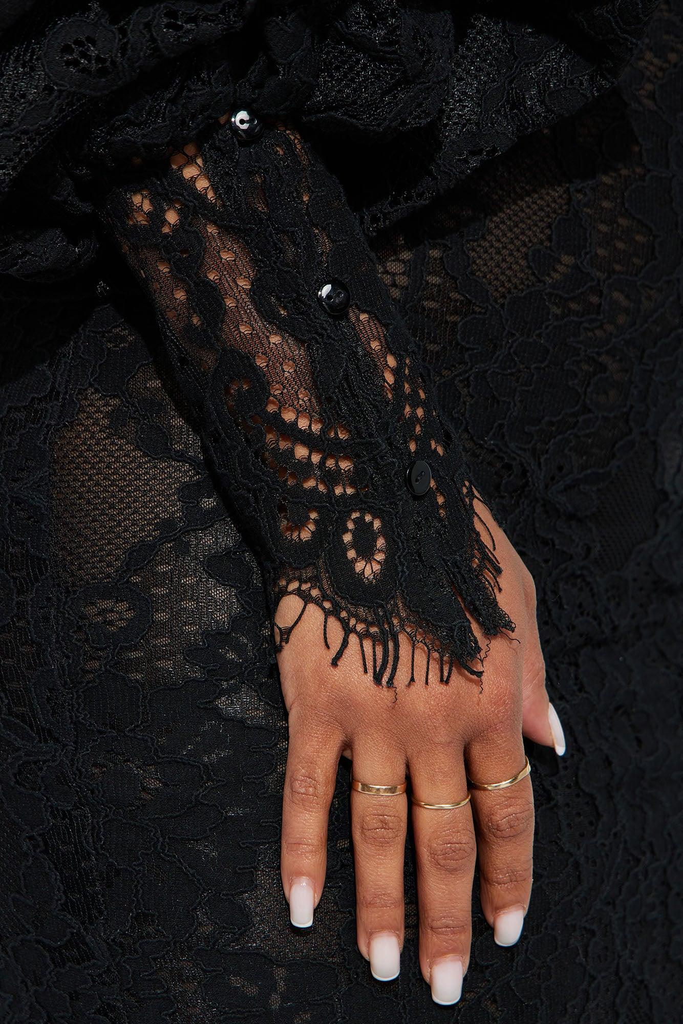 Natalia Lace Maxi Dress - Black Product Image